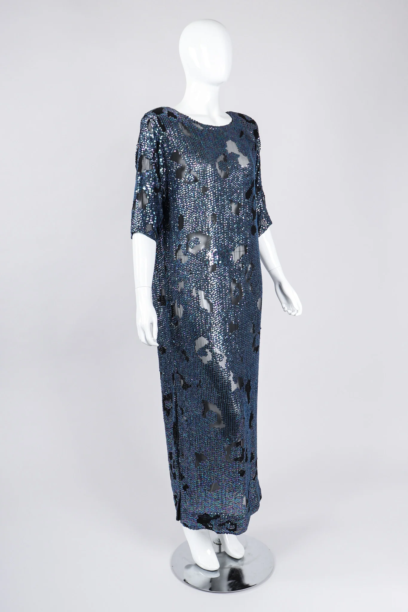 Sheer Sequined Shift Gown - Image 2