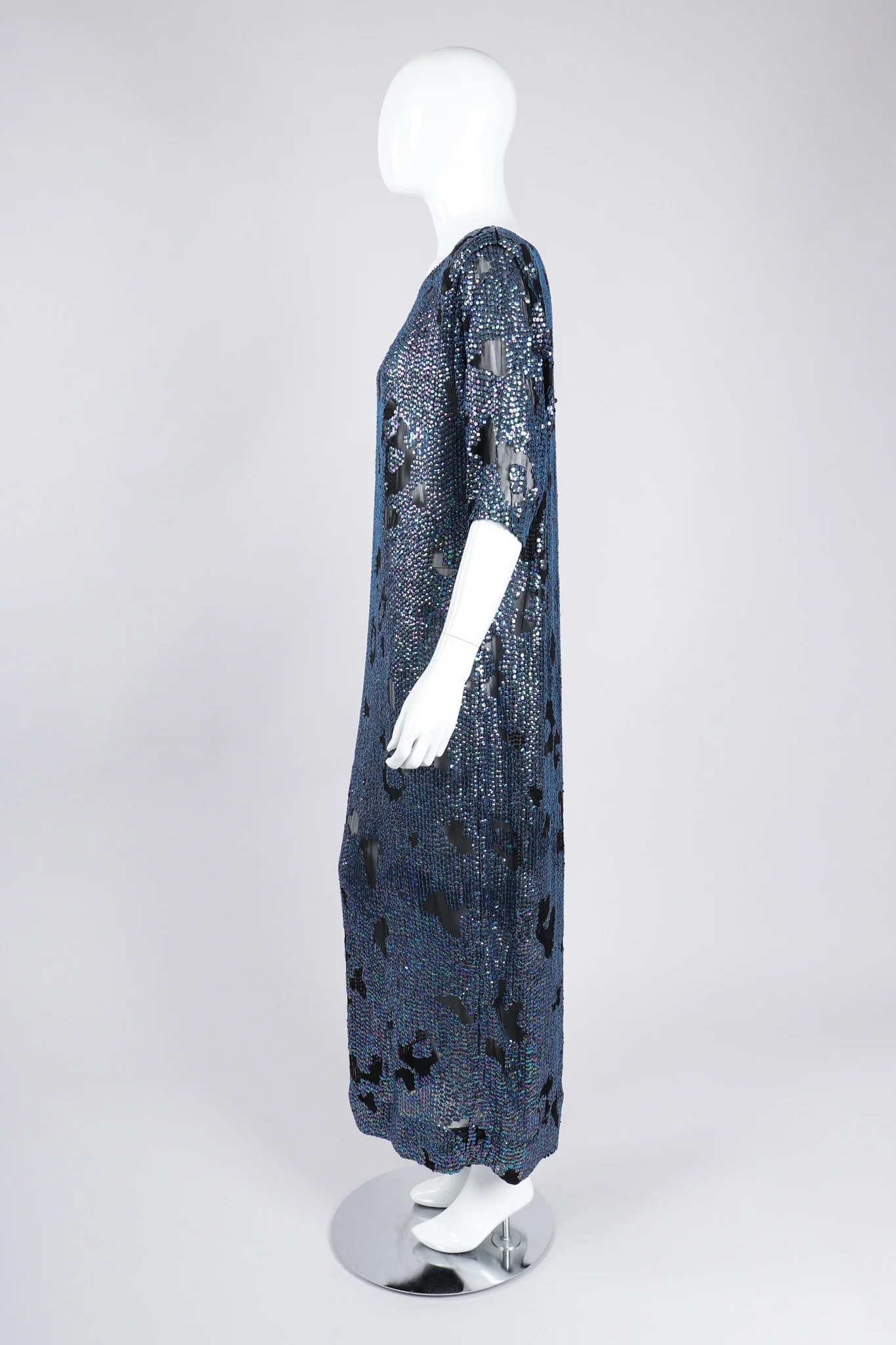 Sheer Sequined Shift Gown - Image 5