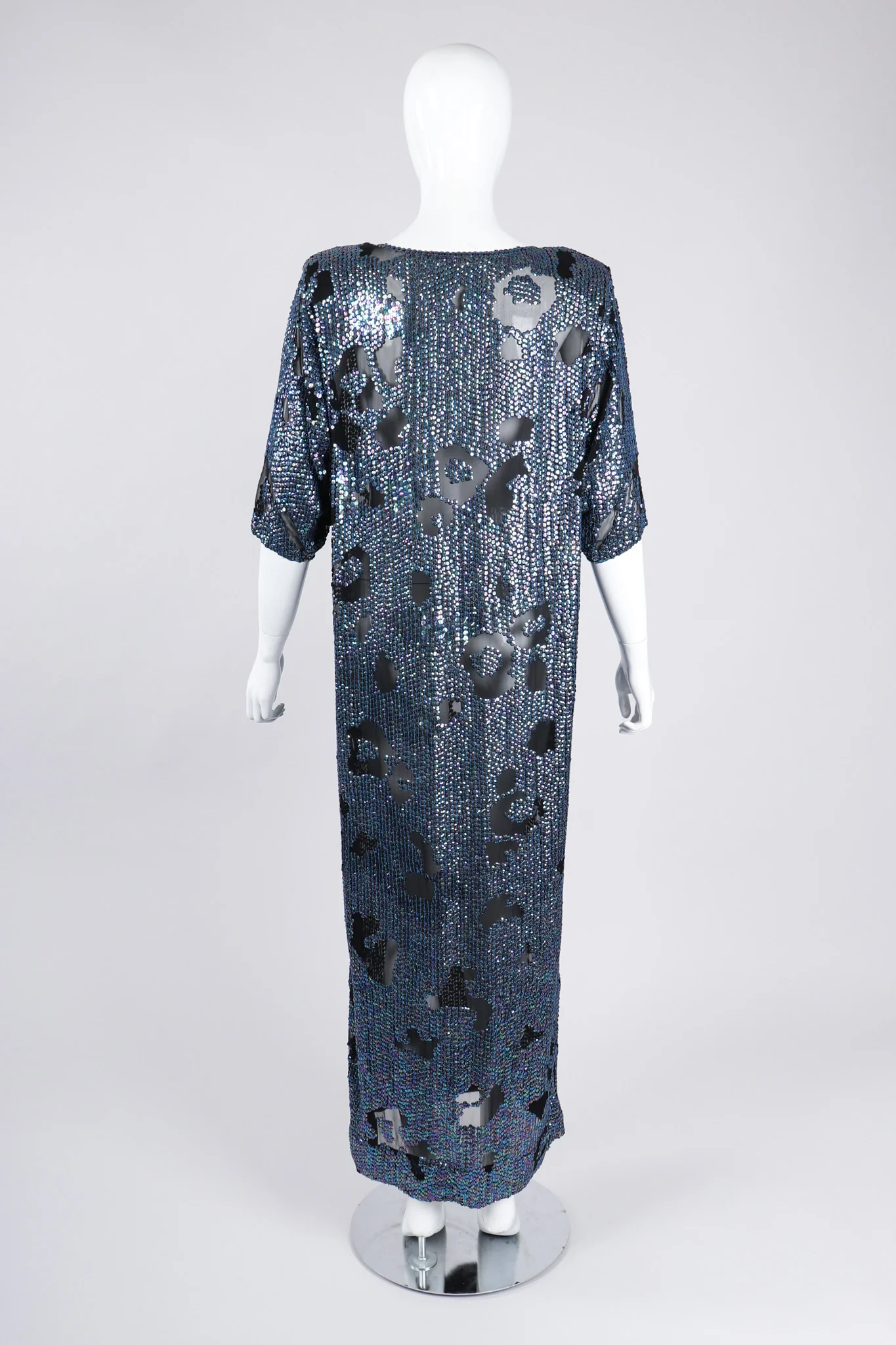 Sheer Sequined Shift Gown - Image 7