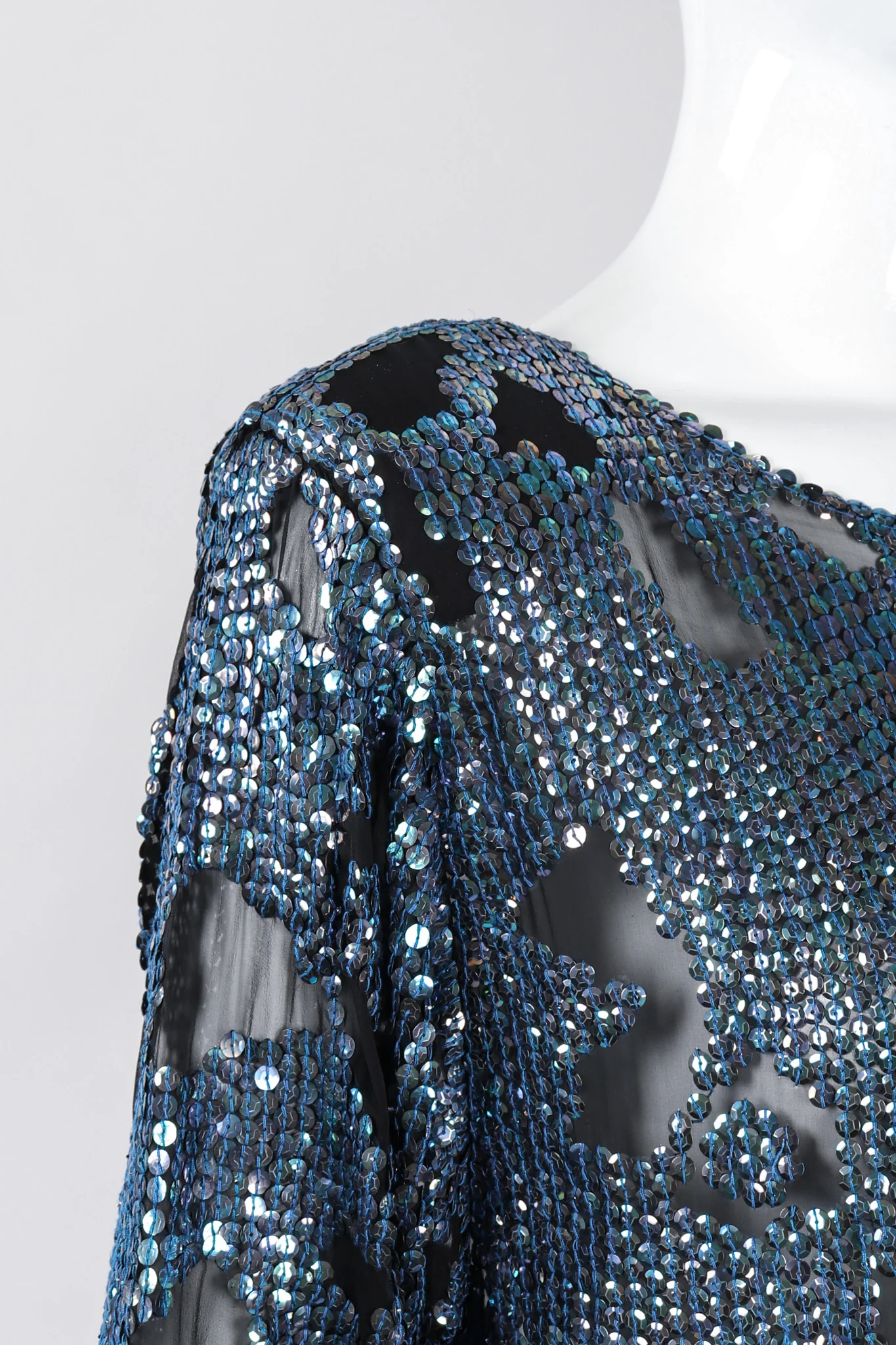 Sheer Sequined Shift Gown - Image 8