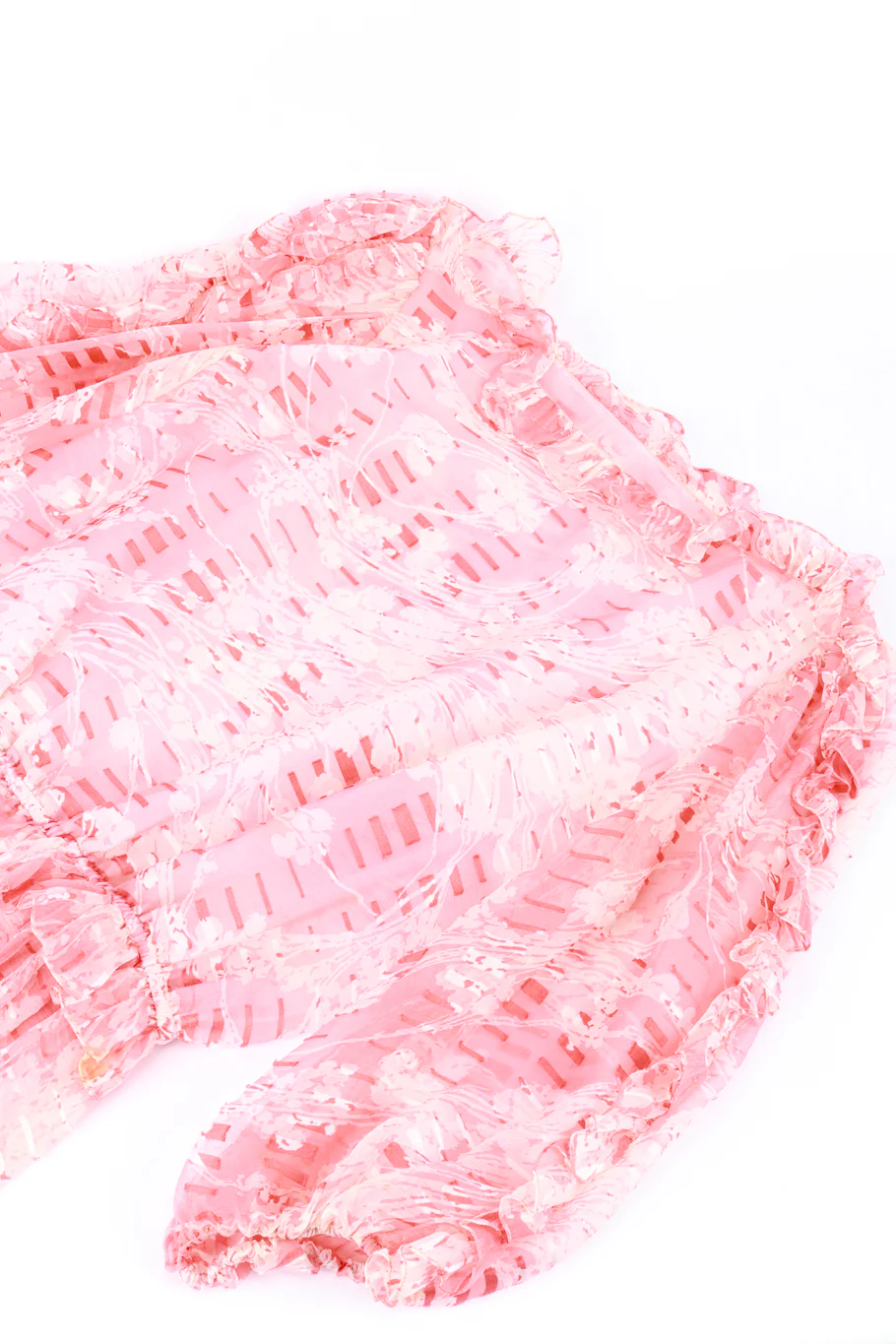 Sheer Silk Floral Ruffle Dress - Image 6
