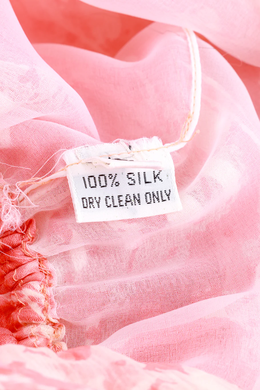 Sheer Silk Floral Ruffle Dress - Image 7