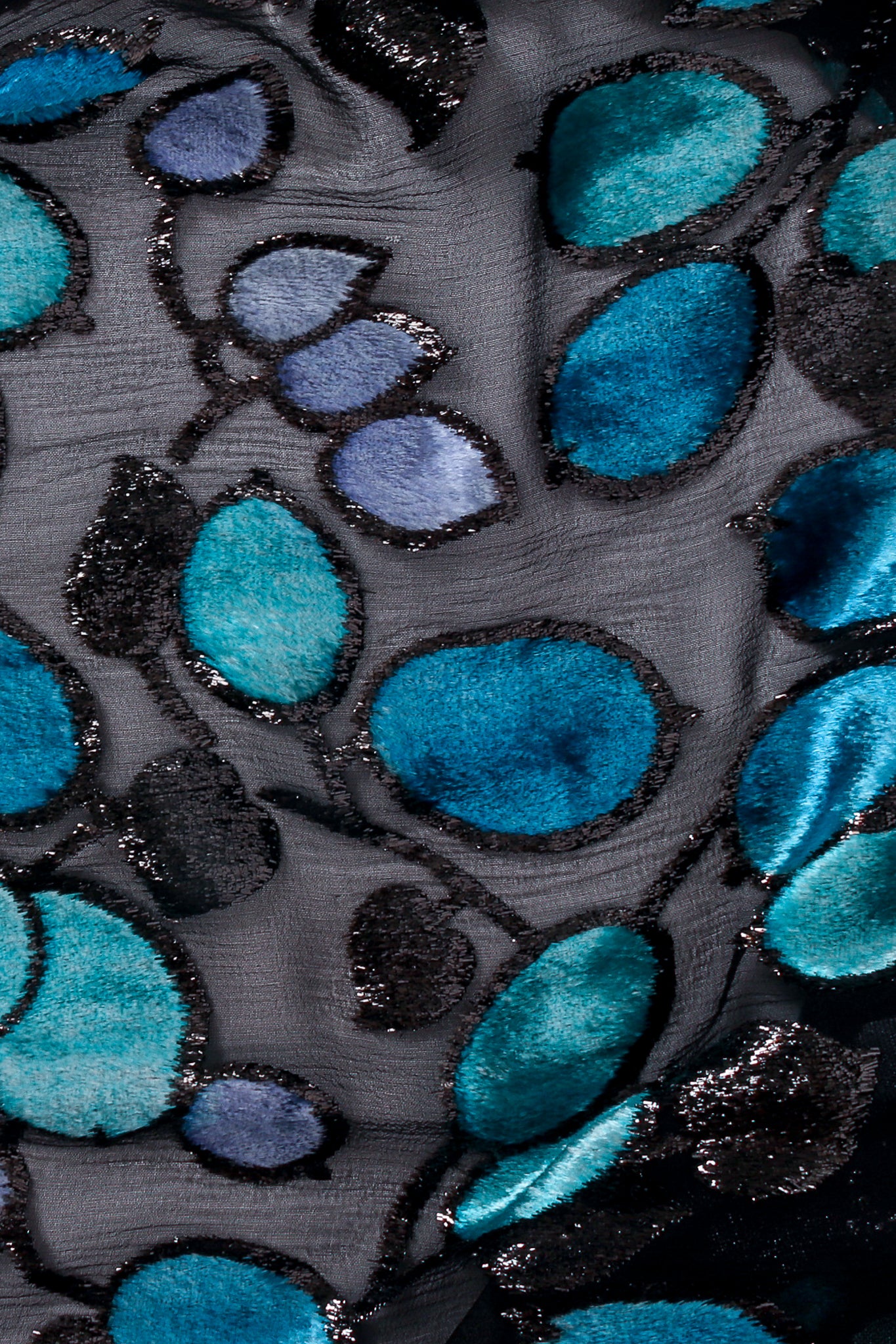 Sheer Silk Metallic Velvet Polka Dot Wrap Blouse - Image 6