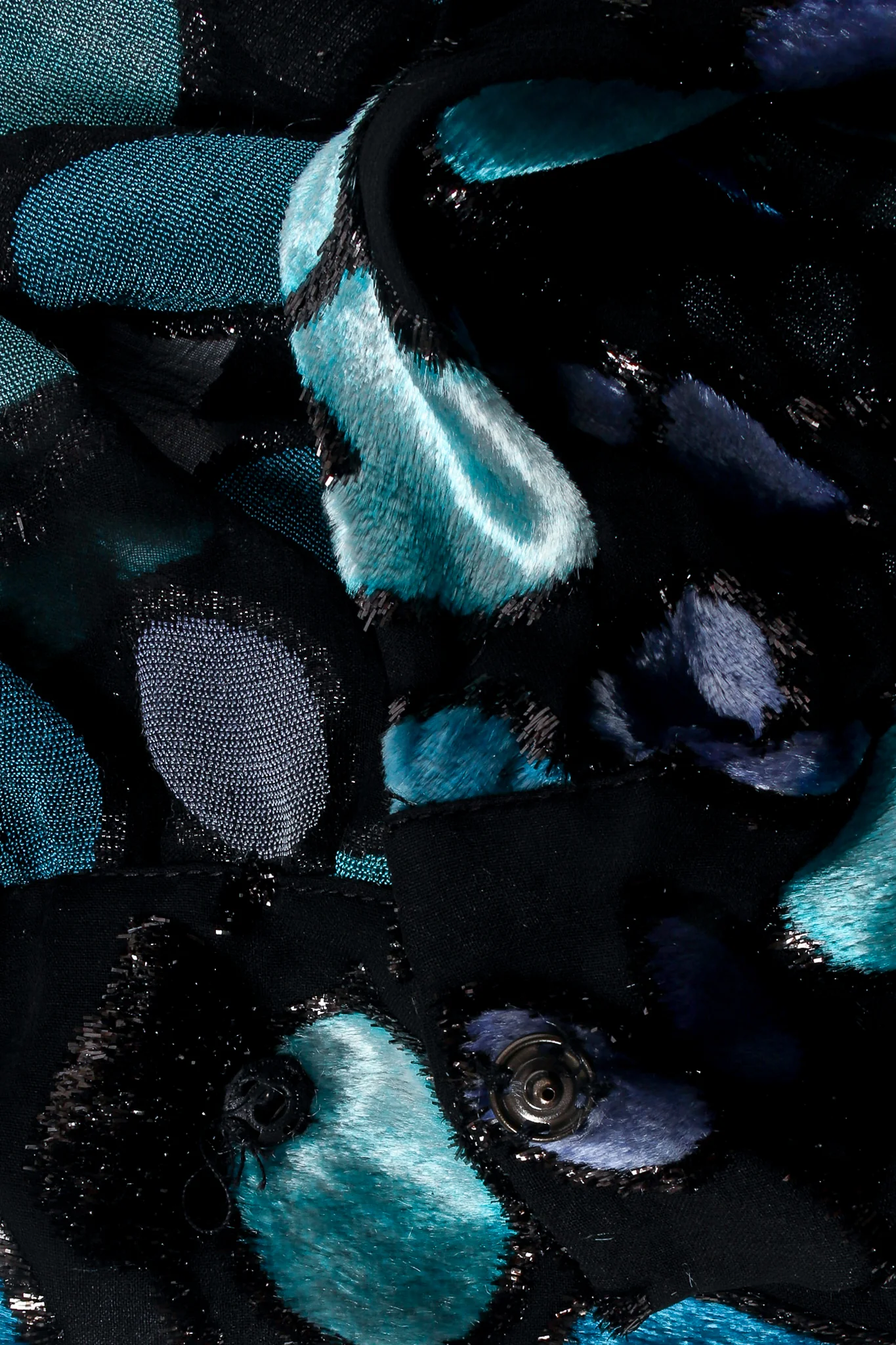 Sheer Silk Metallic Velvet Polka Dot Wrap Blouse - Image 7