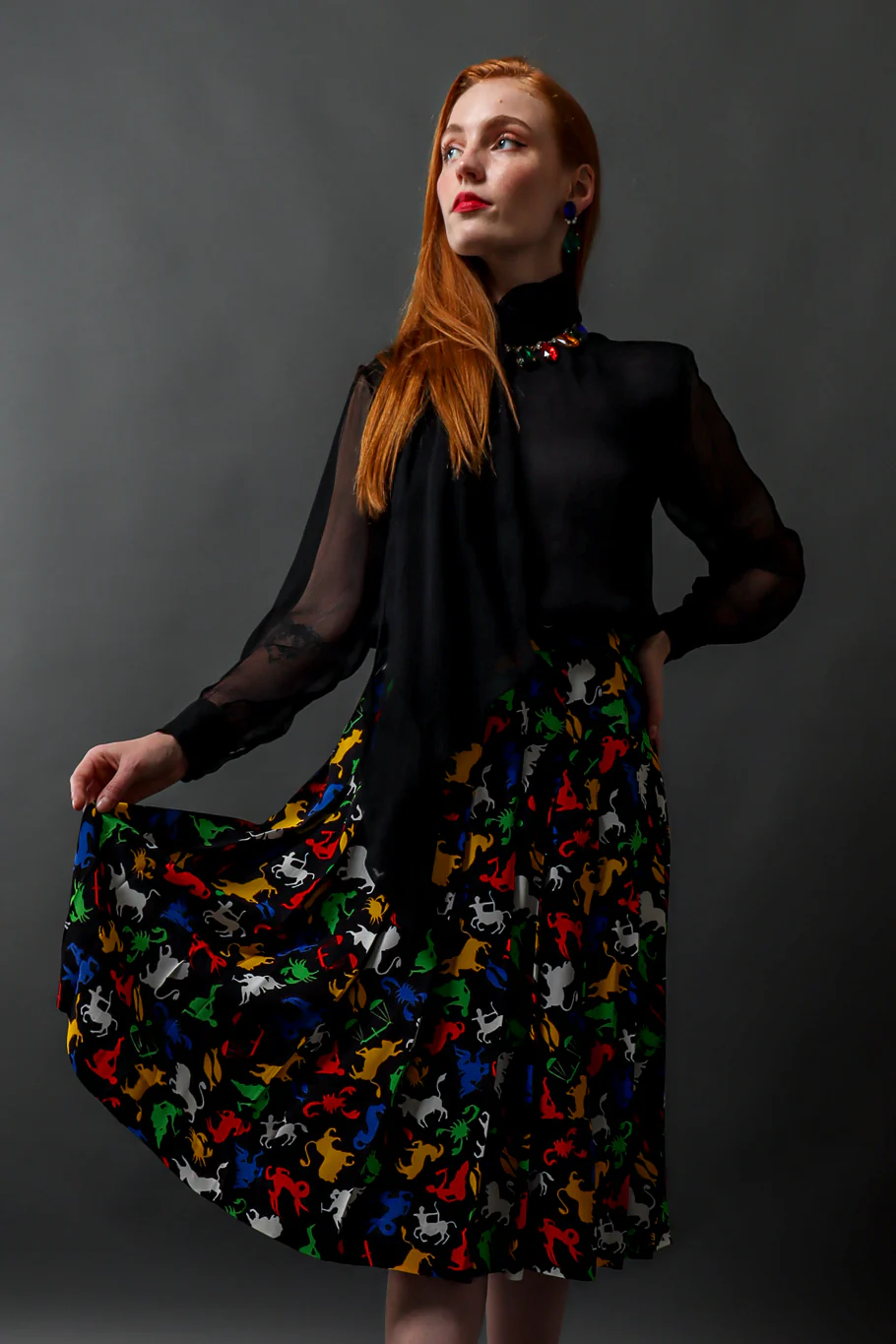 Sheer Silk Tie Blouse - Image 3