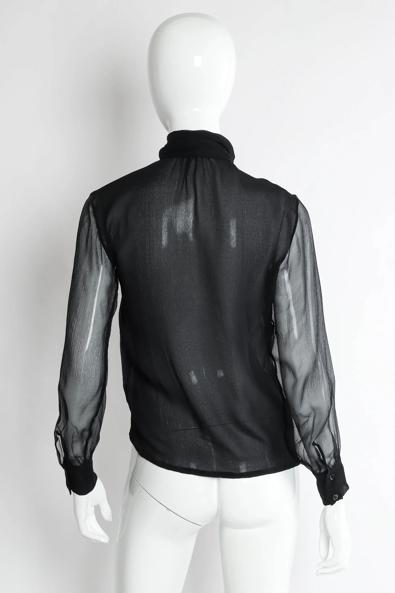 Sheer Silk Tie Blouse - Image 5