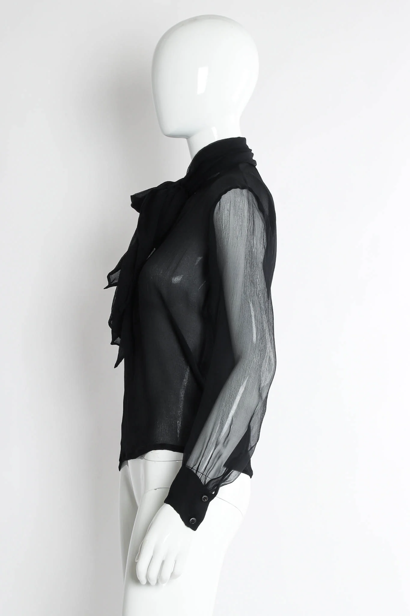Sheer Silk Tie Blouse - Image 6