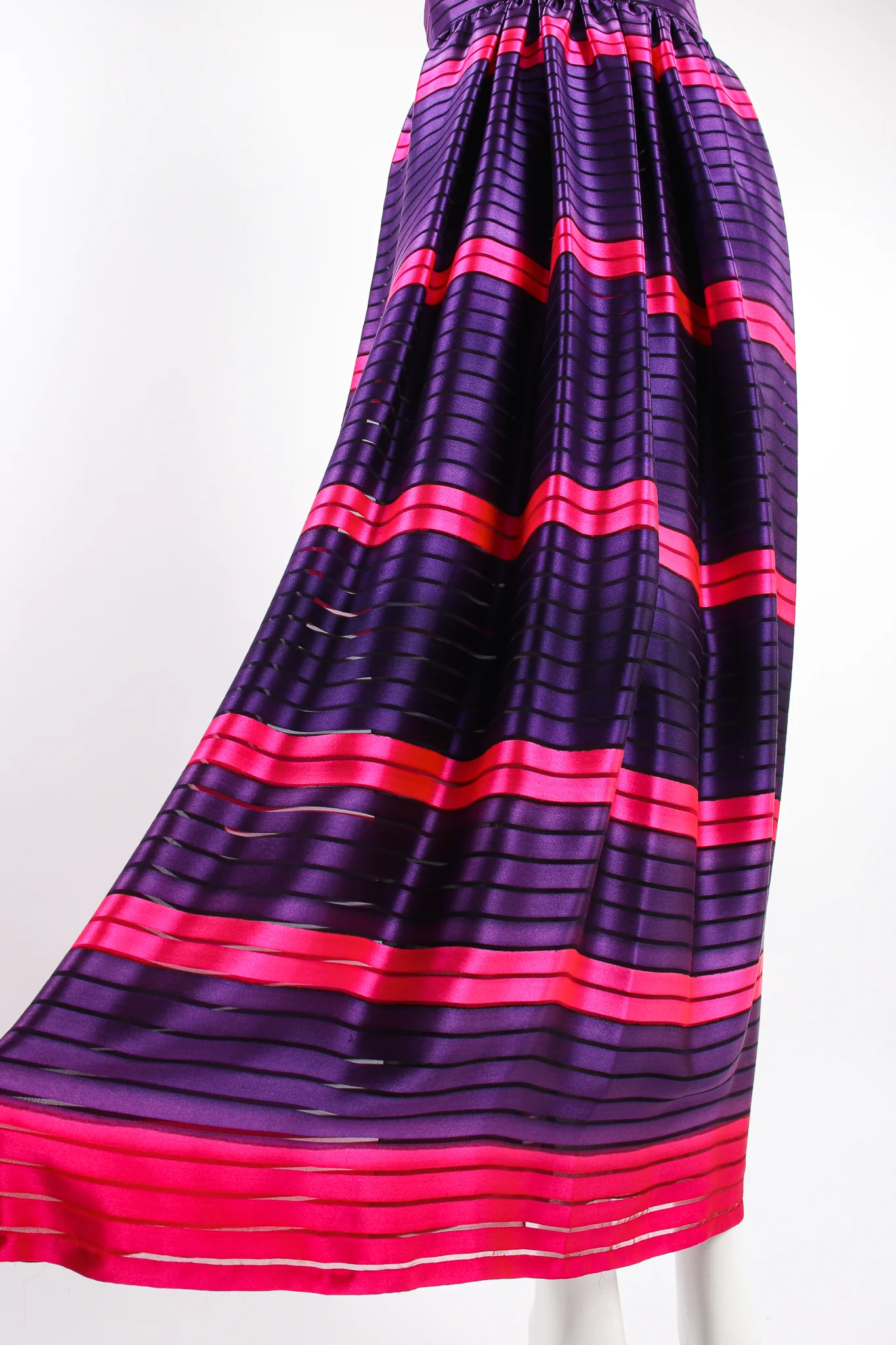 Sheer Stripe Silk Skirt - Image 2