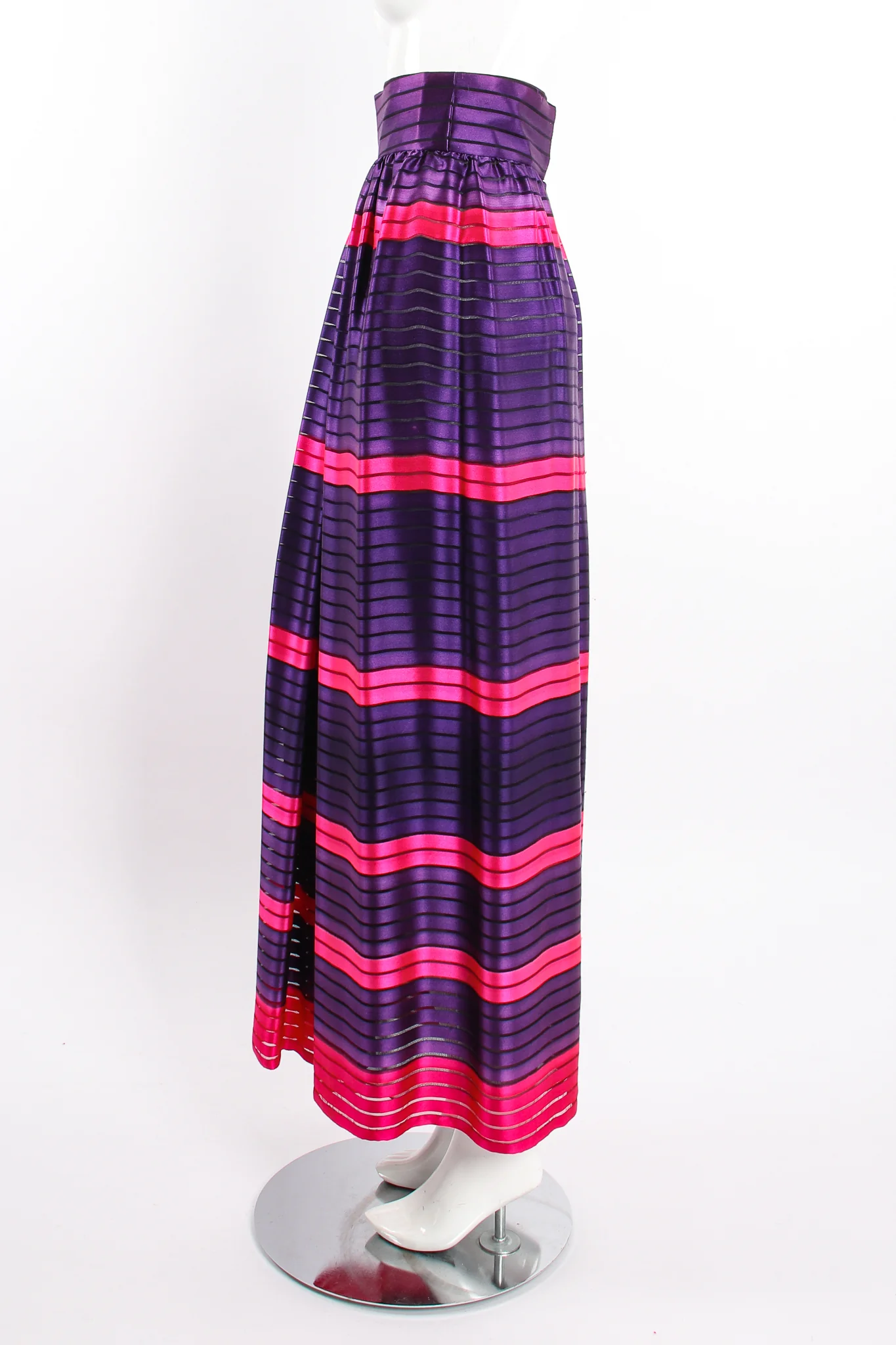 Sheer Stripe Silk Skirt - Image 3