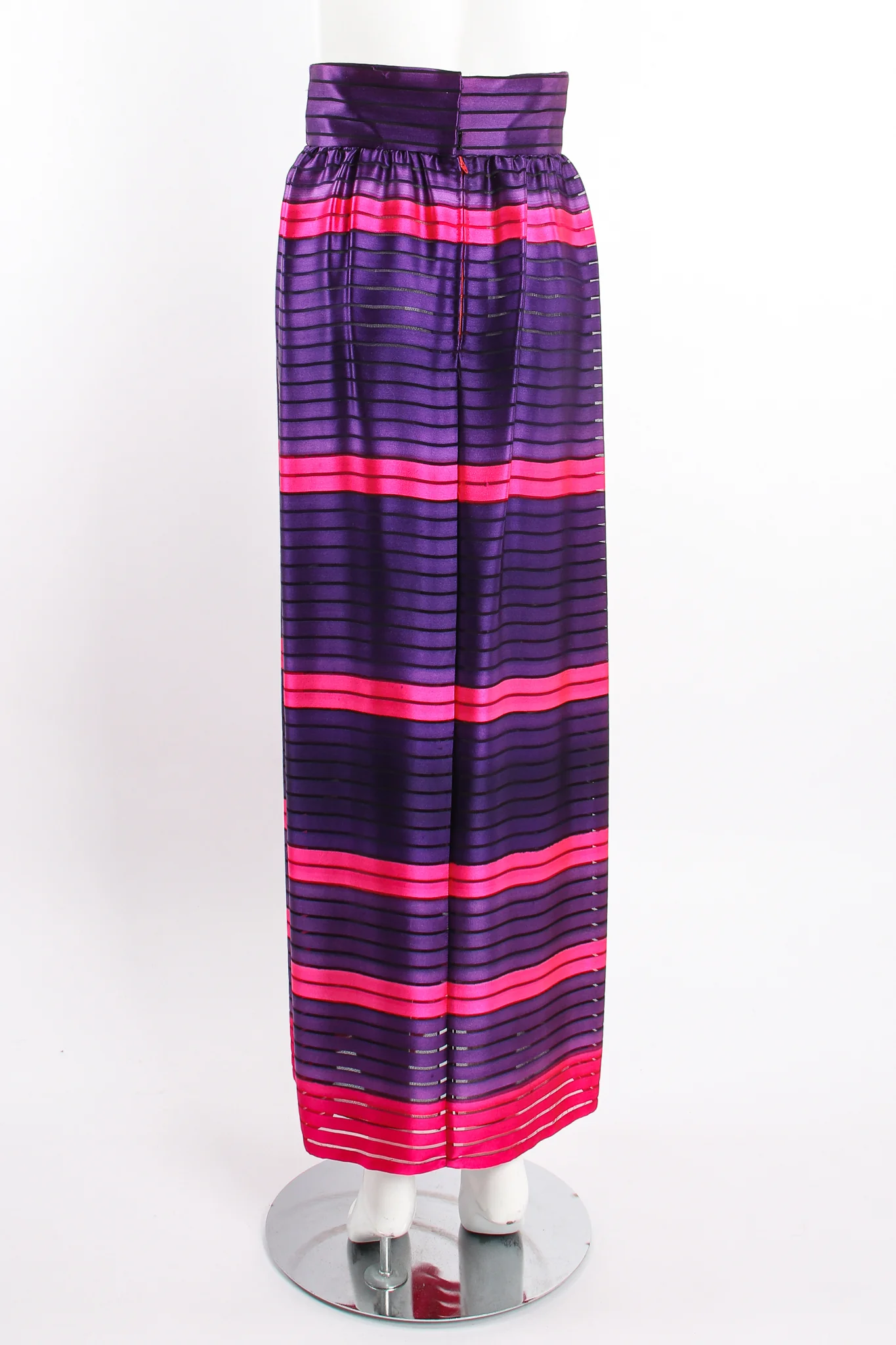 Sheer Stripe Silk Skirt - Image 4