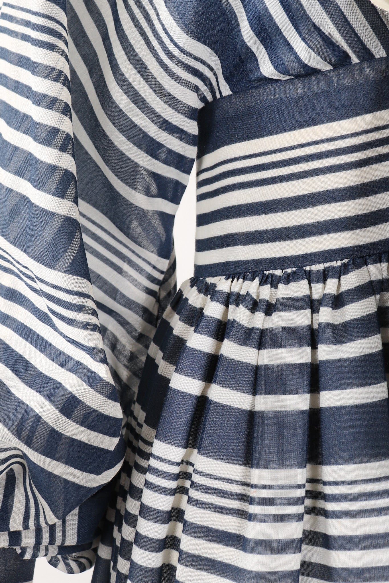 Striped Balloon Sleeve Dress - Image 11