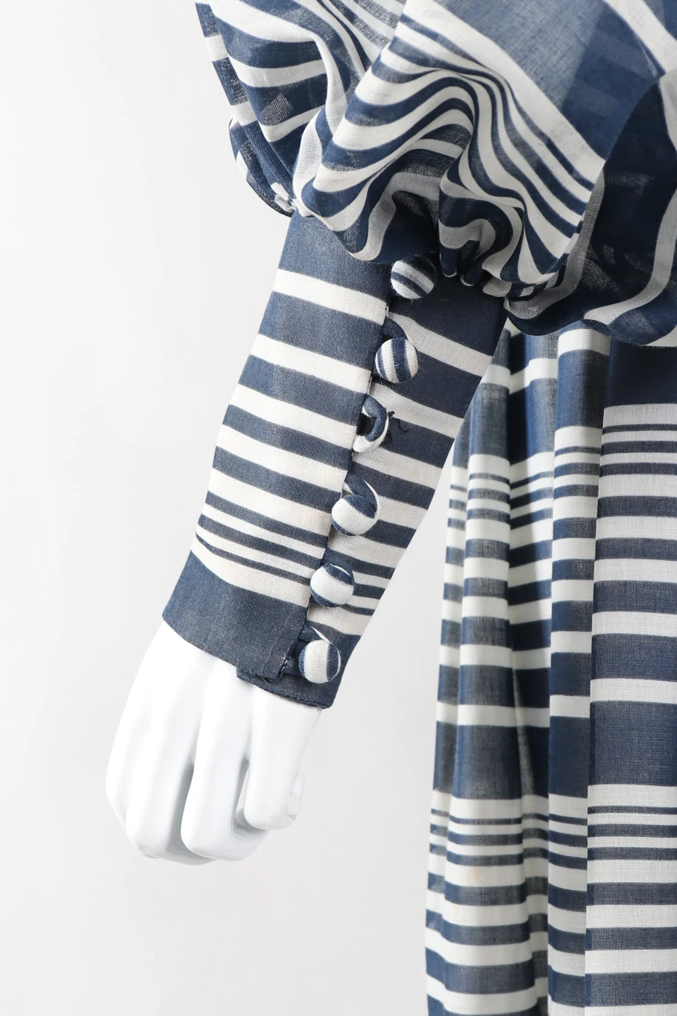 Striped Balloon Sleeve Dress - Image 12