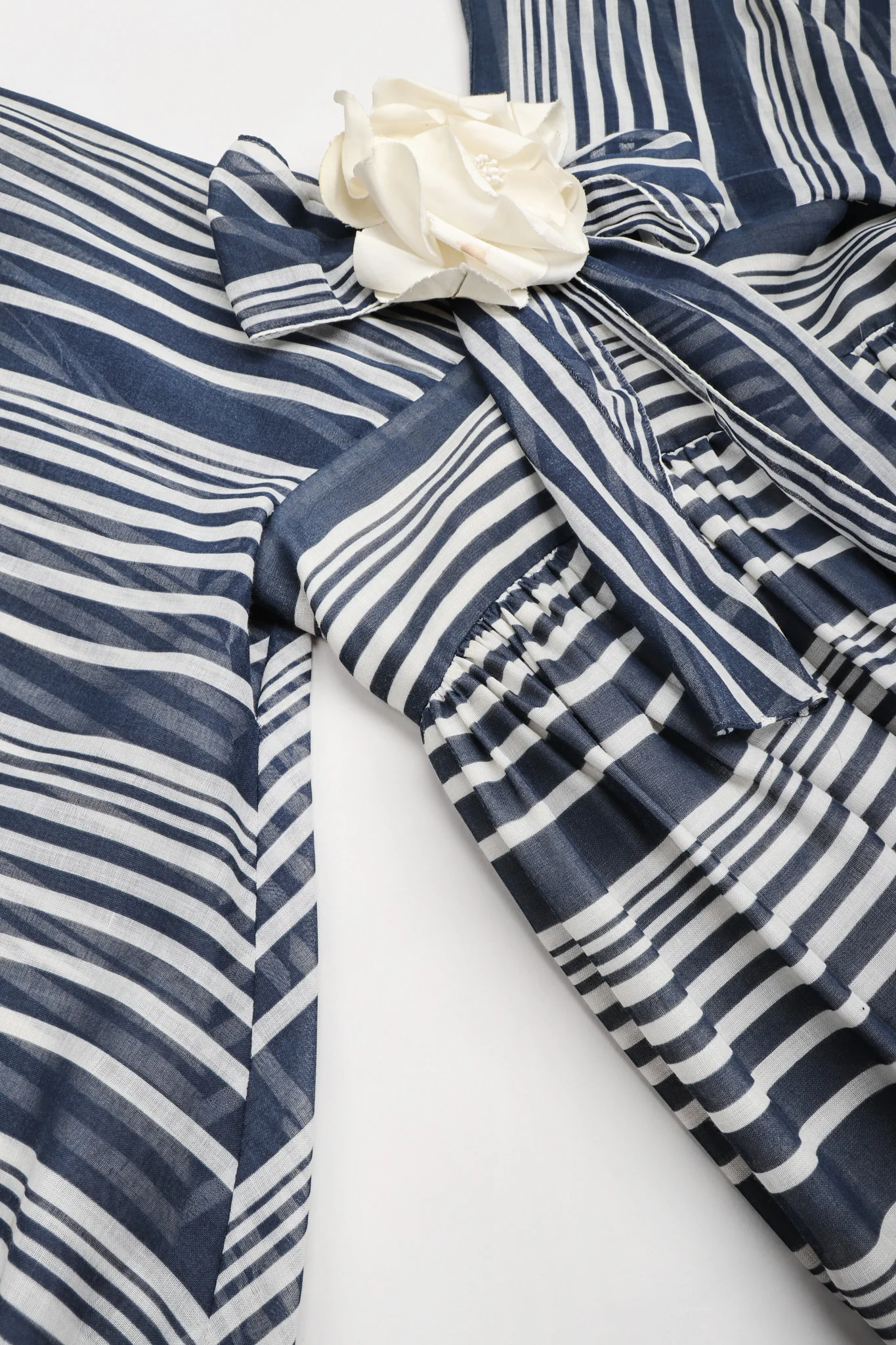 Striped Balloon Sleeve Dress - Image 15