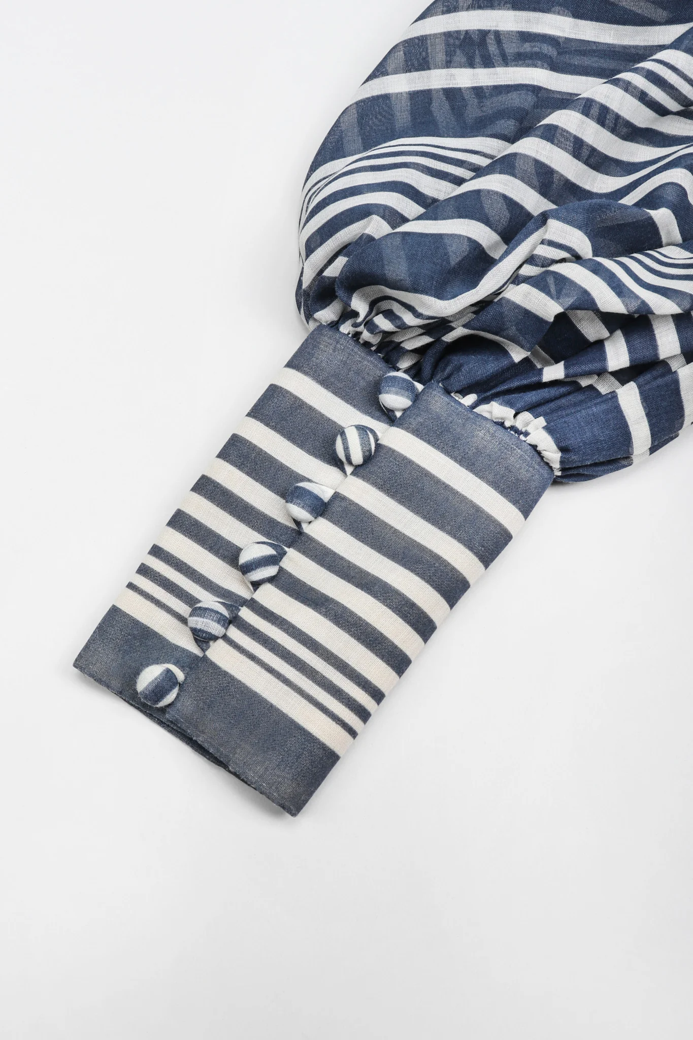 Striped Balloon Sleeve Dress - Image 19