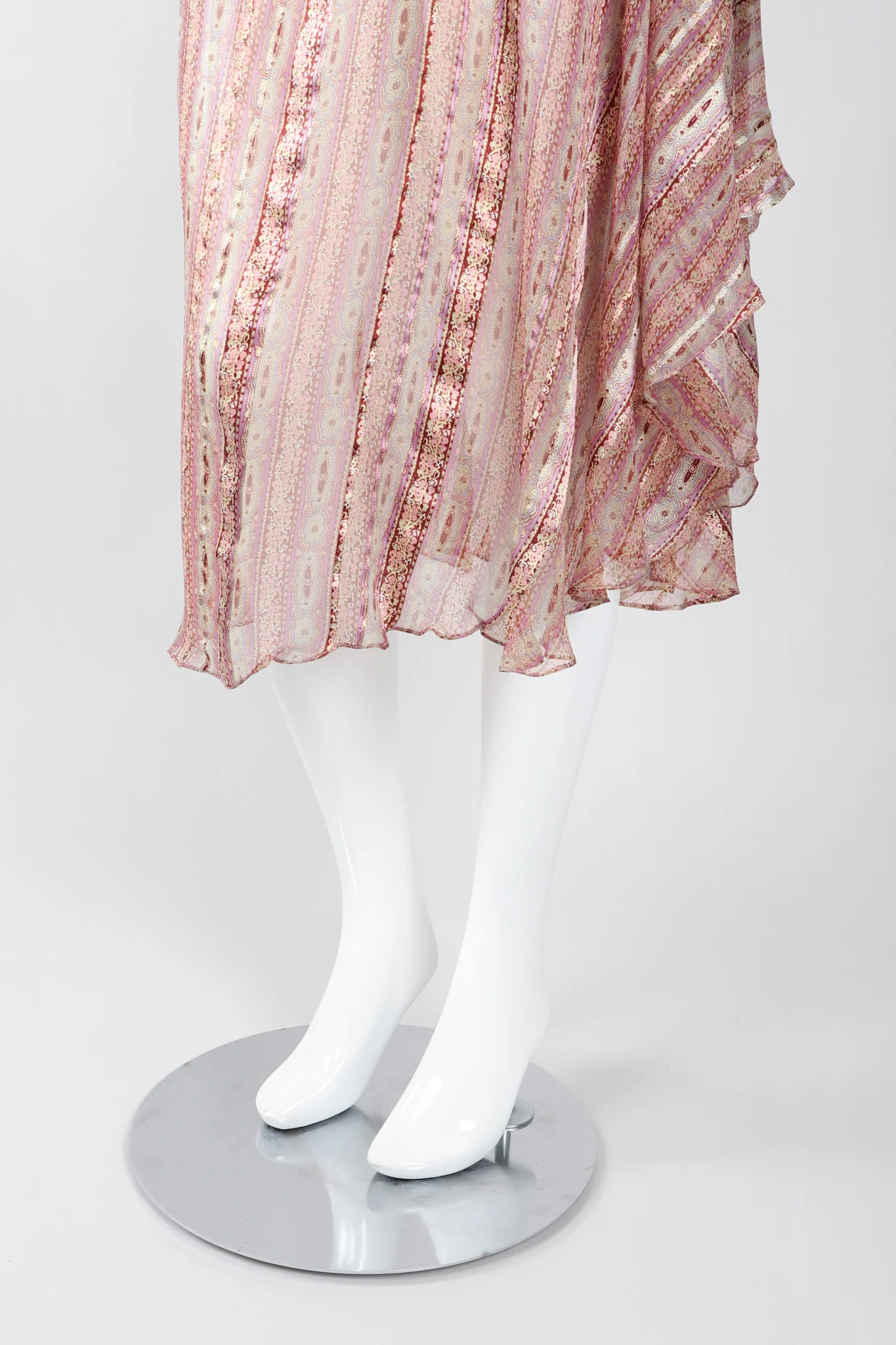 Sheer Striped Silk Dolman Dress - Image 10