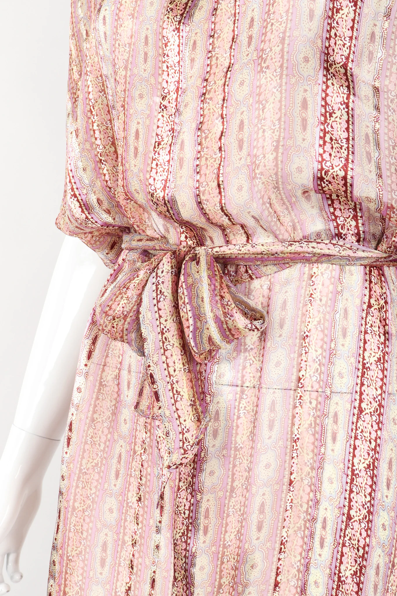 Sheer Striped Silk Dolman Dress - Image 9