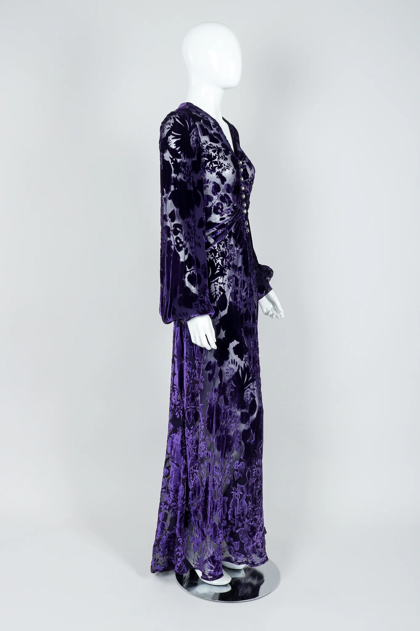 Sheer Velvet Burnout Gown - Image 2