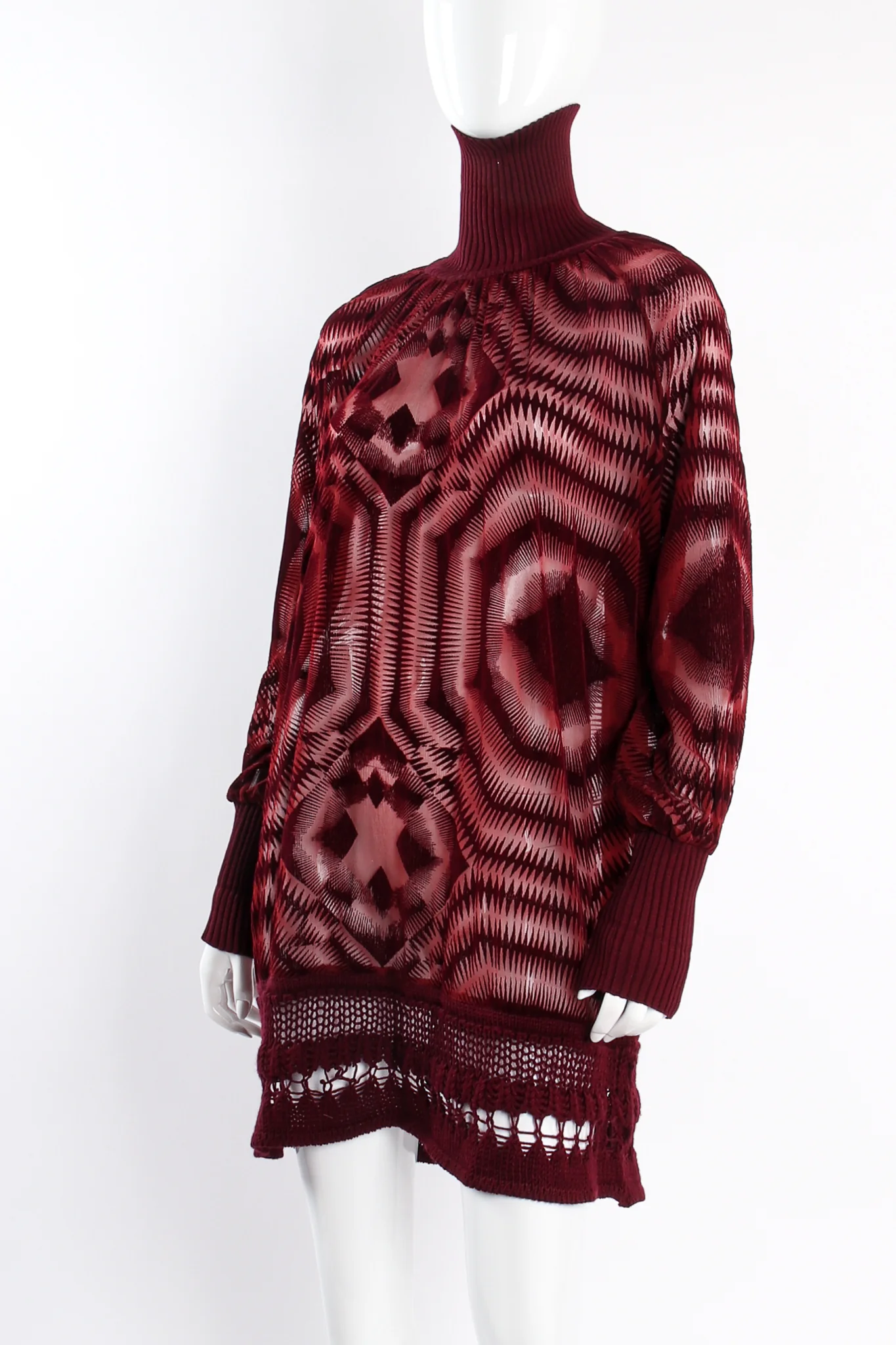 Sheer Velvet Turtleneck Dress - Image 2