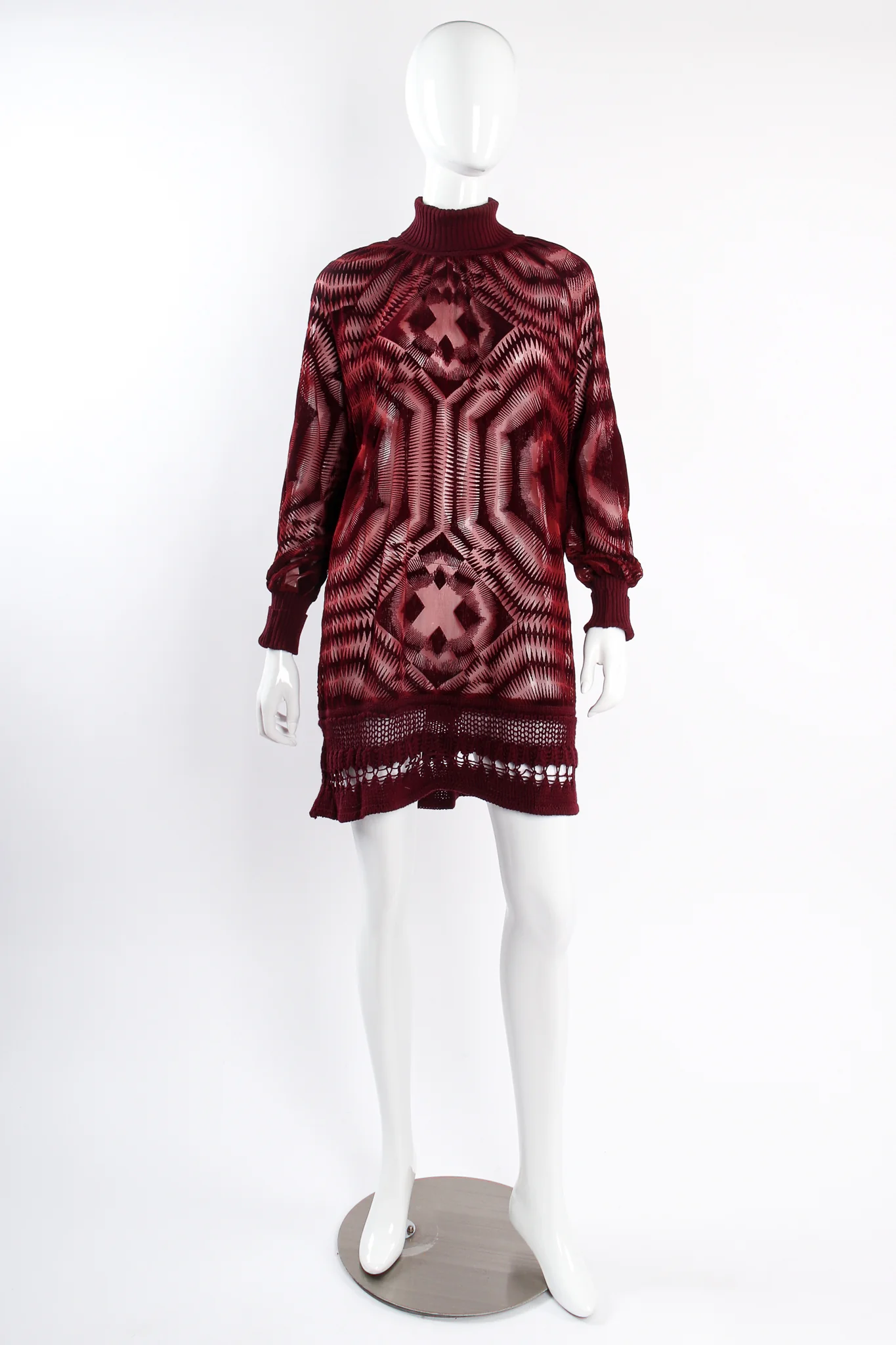 Sheer Velvet Turtleneck Dress - Image 3