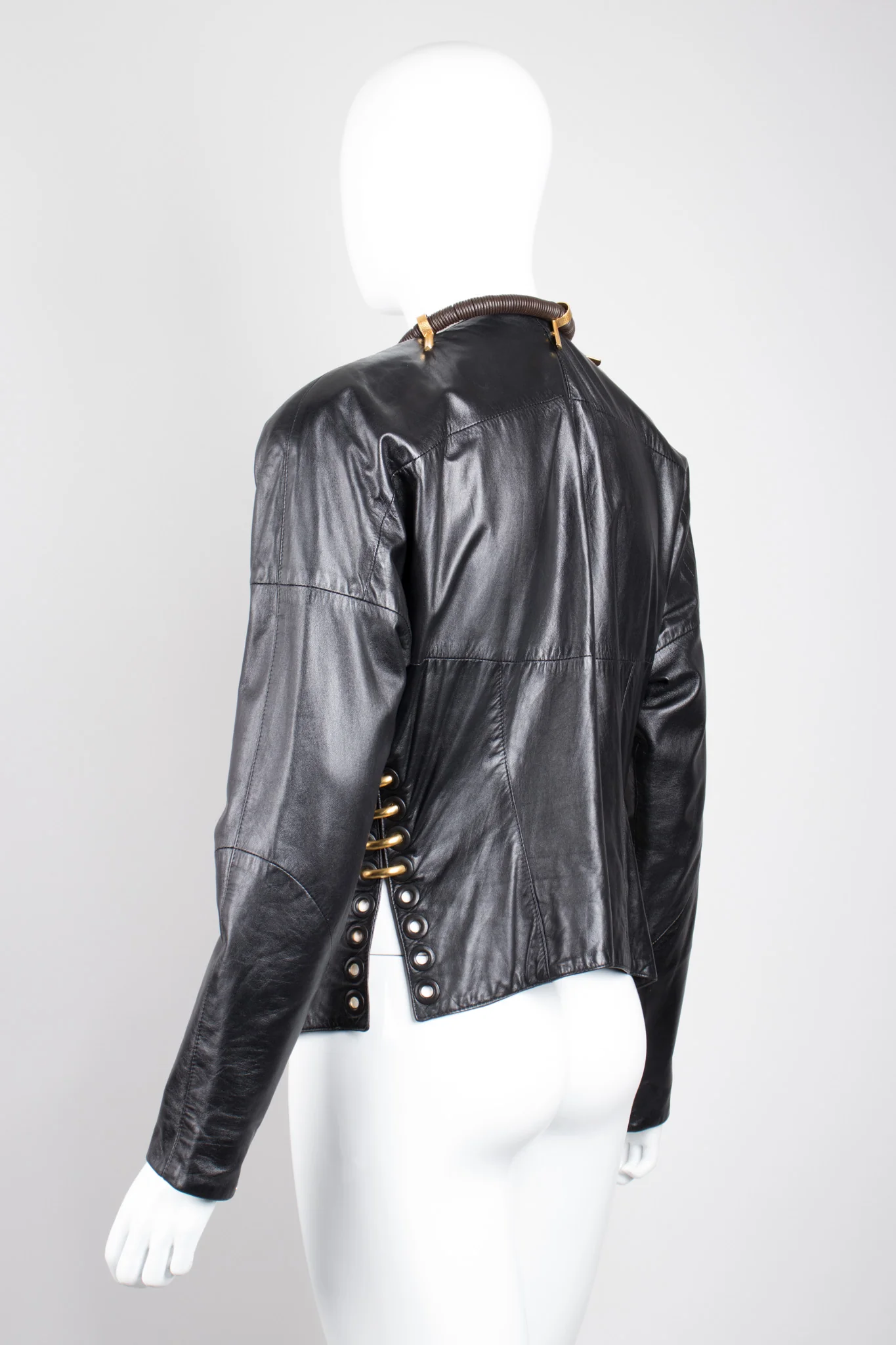 Shell Embellished Leather Jacket - Image 6