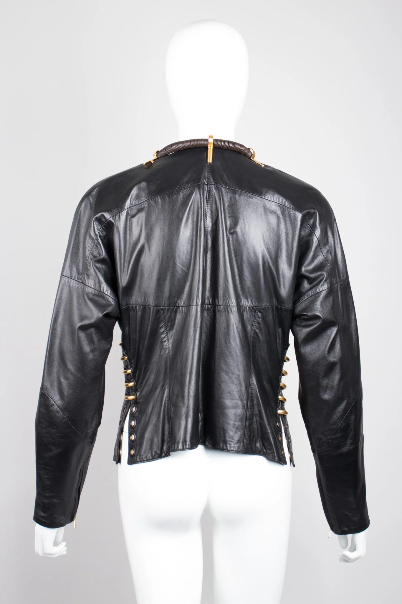 Shell Embellished Leather Jacket - Image 7