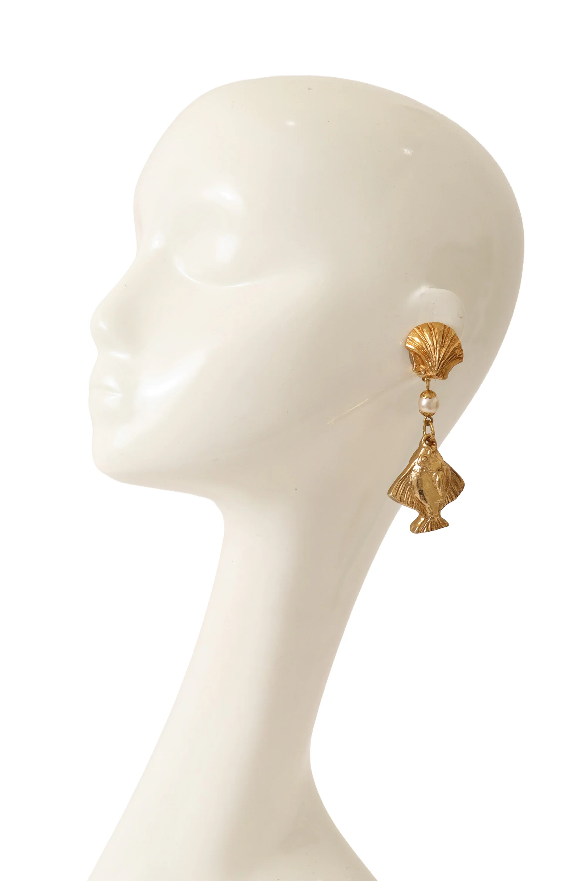 Shell, Pearl, Angelfish Drop Earrings II - Image 2