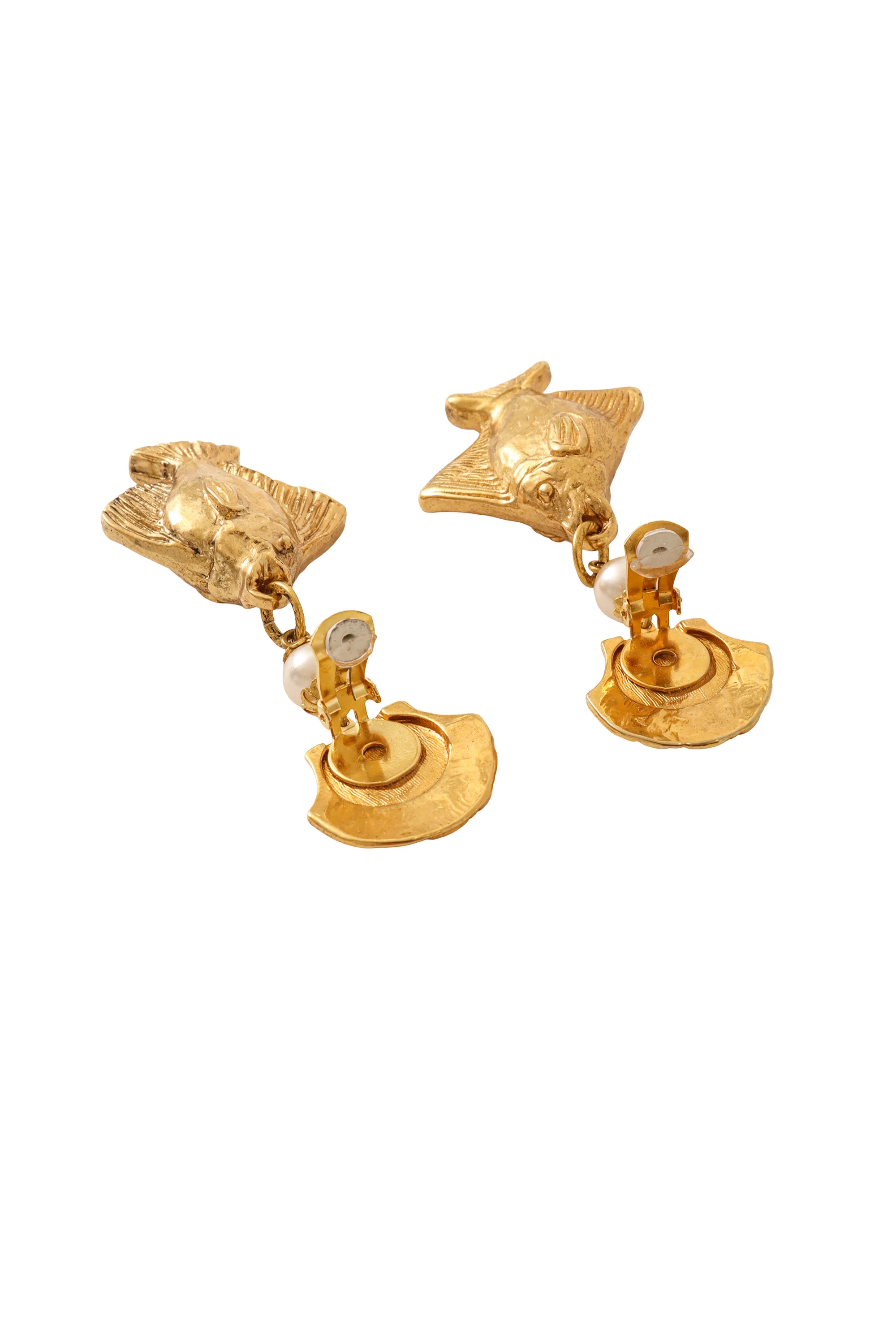 Shell, Pearl, Angelfish Drop Earrings II - Image 4