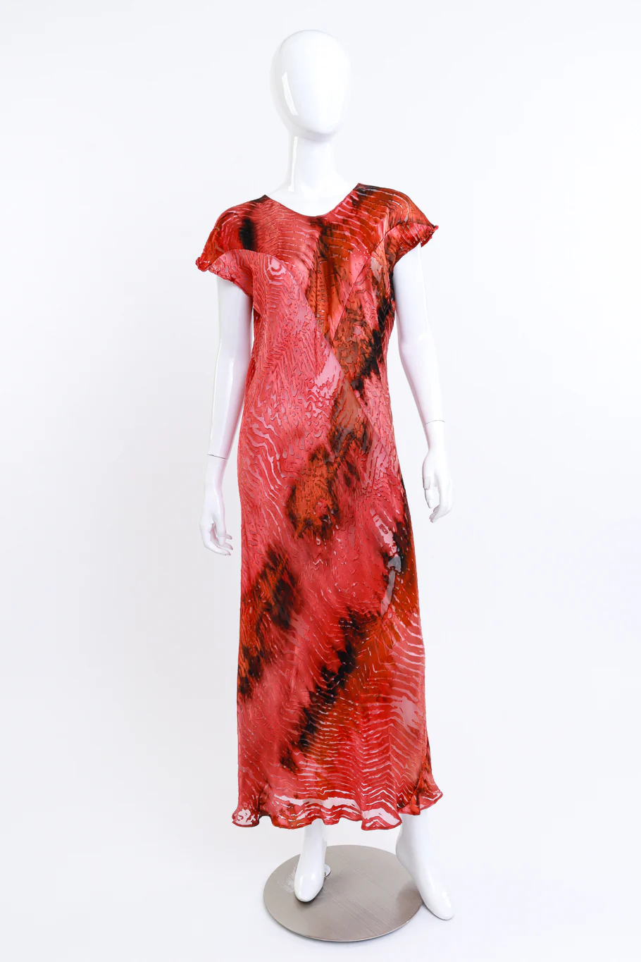 Shibori Silk Burnout Maxi Dress