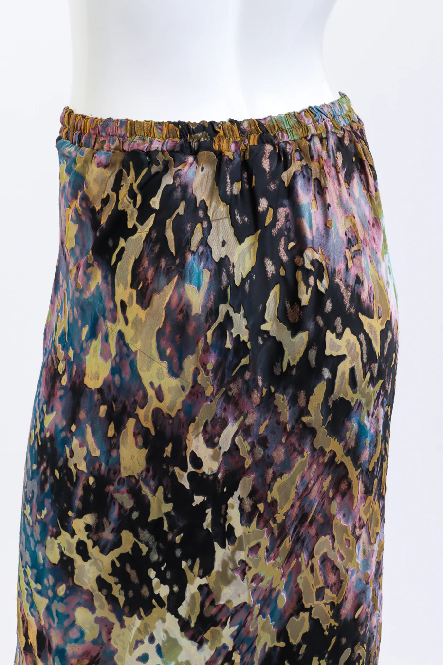 Shibori Silk Burnout Midi Skirt - Image 5