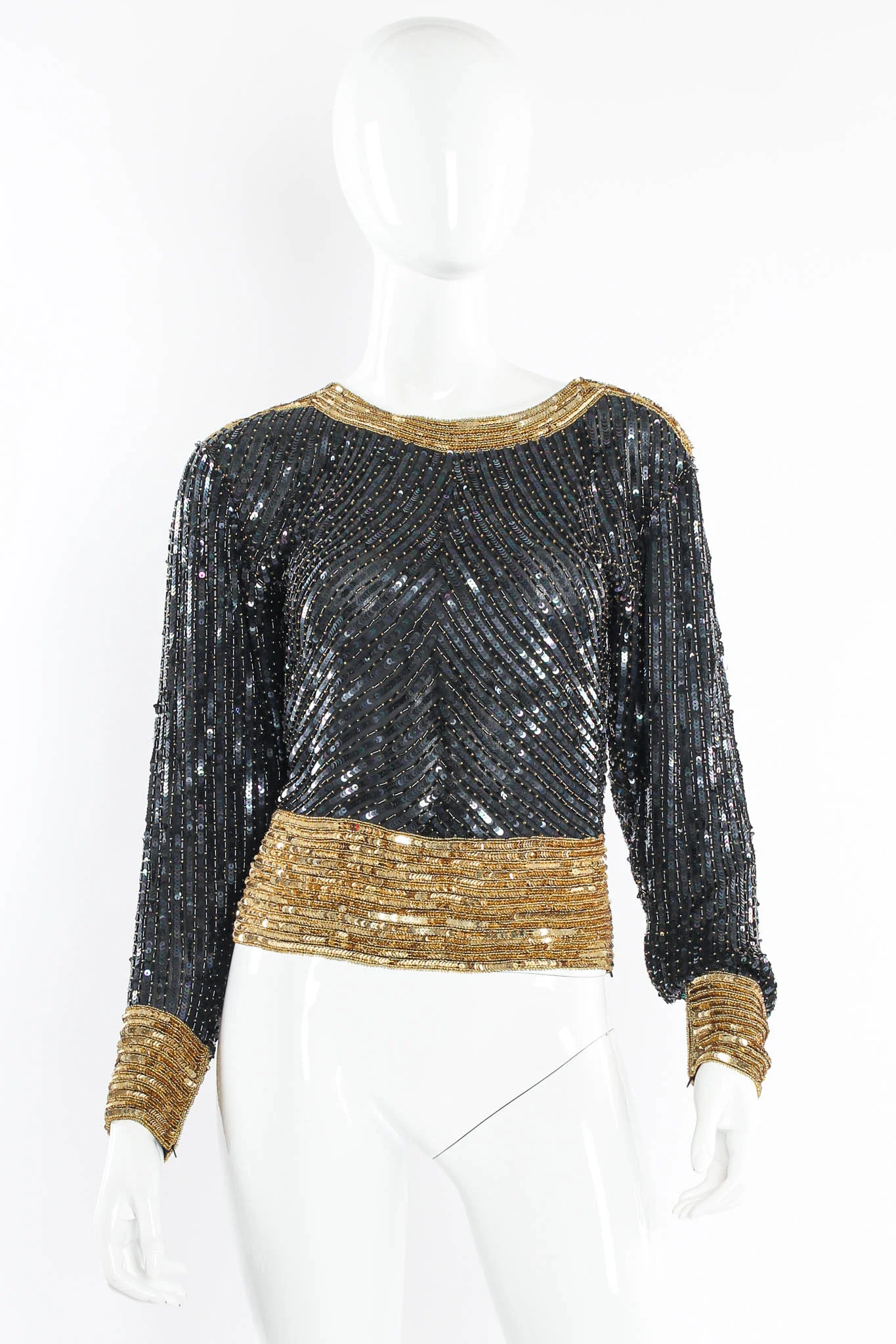 Shimmer Bead & Sequin Silk Top