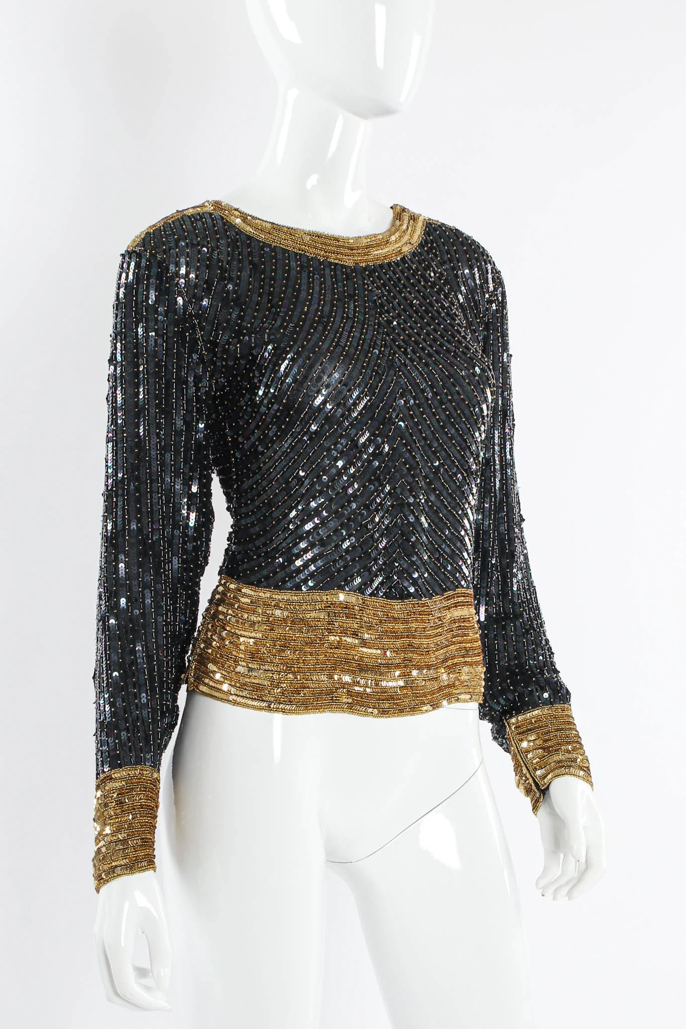 Shimmer Bead & Sequin Silk Top - Image 2