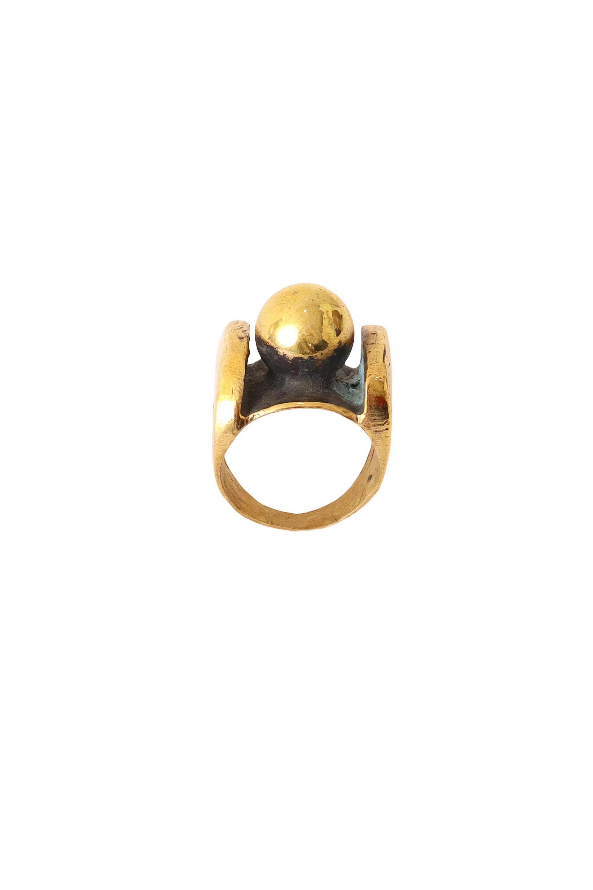 Shiny Golden Sphere Ring