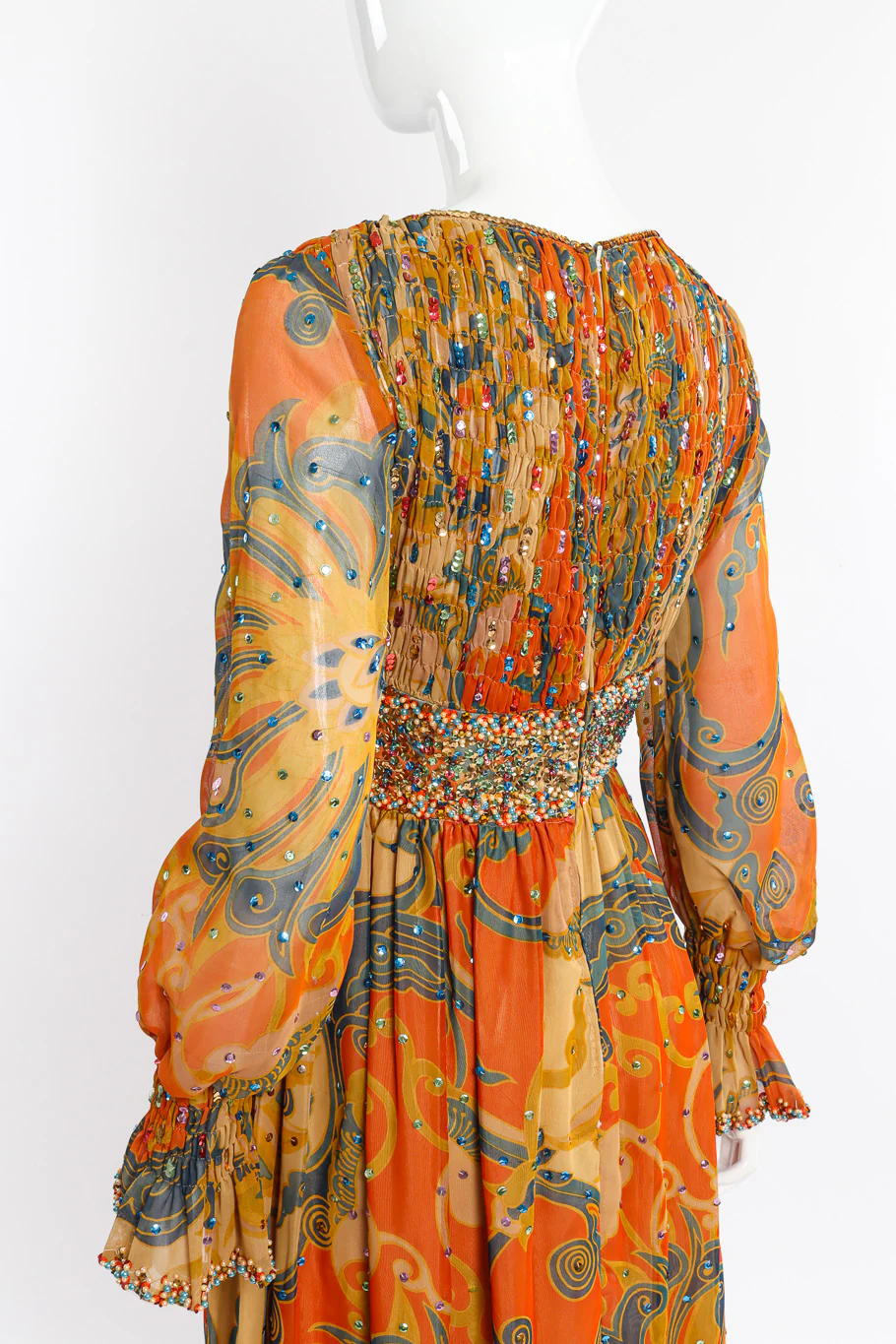 Shirred Sequin Maxi Dress - Image 5