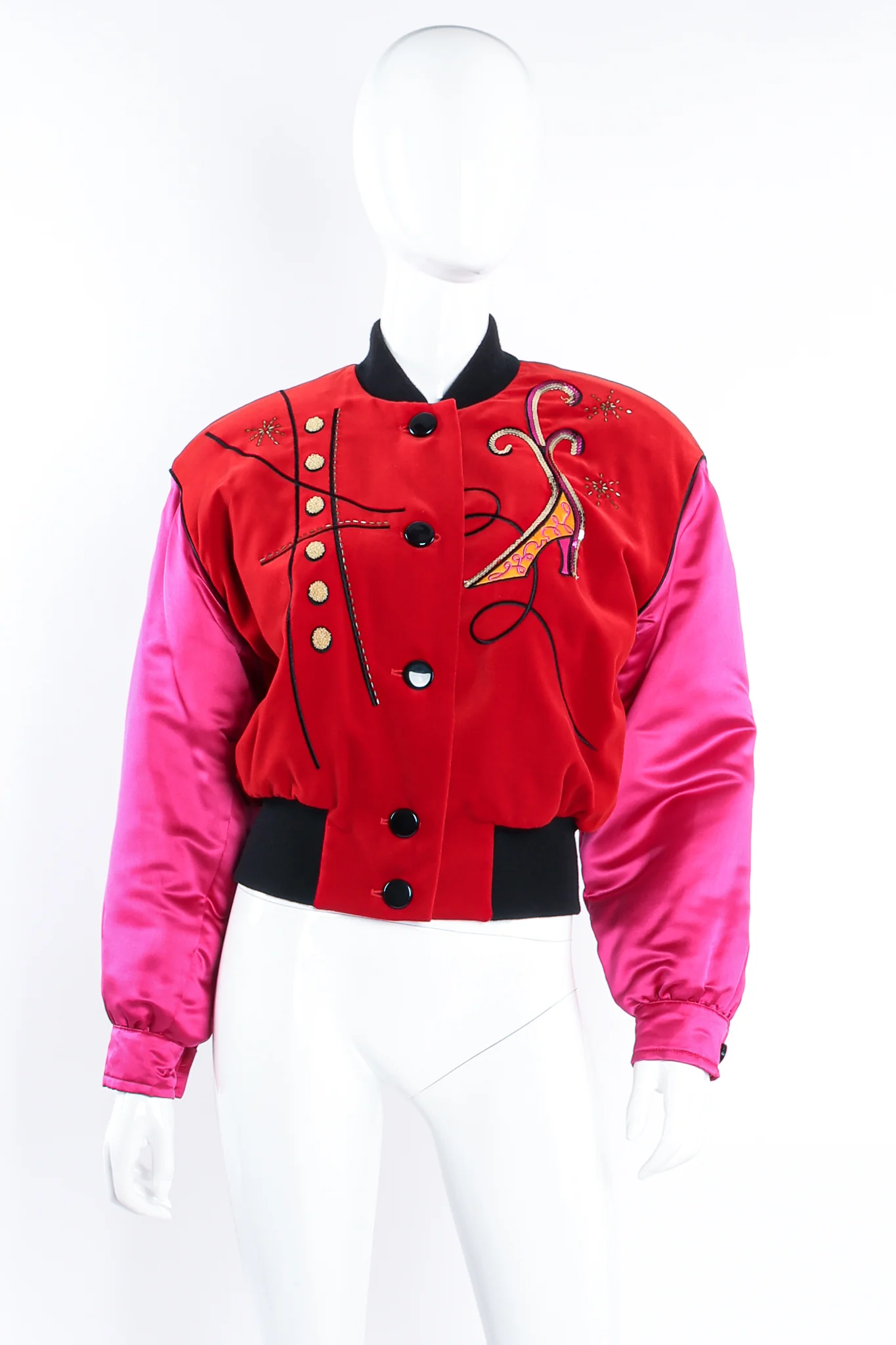 Shoe Embellished Colorblock Bomber Jacket - Image 3