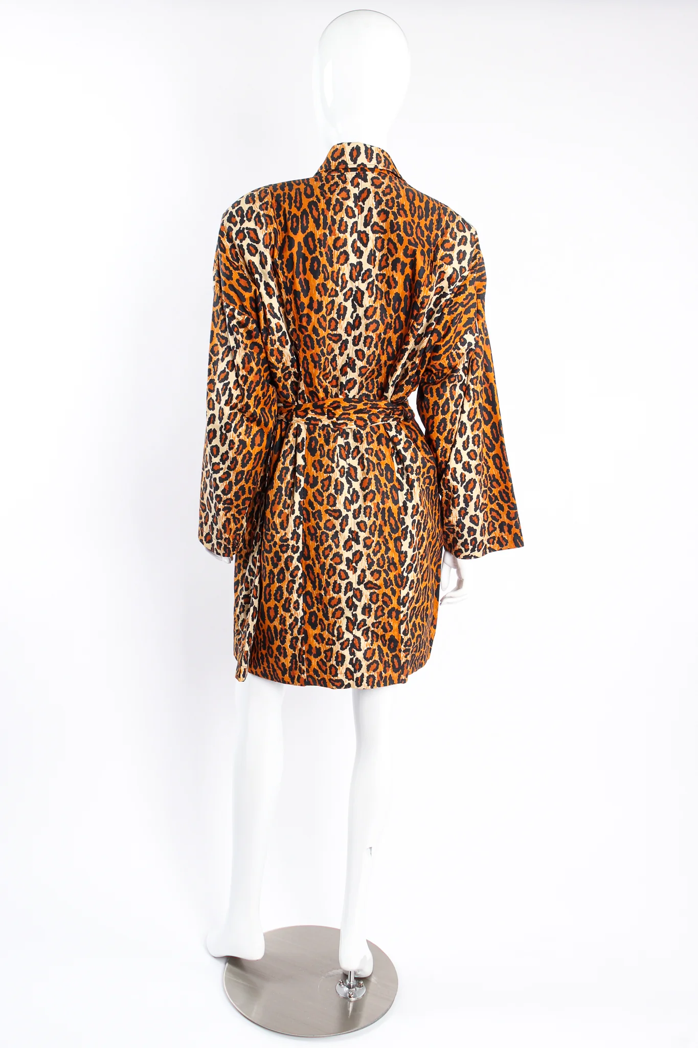 1989 S/S Short Leopard Trench Coat - Image 8