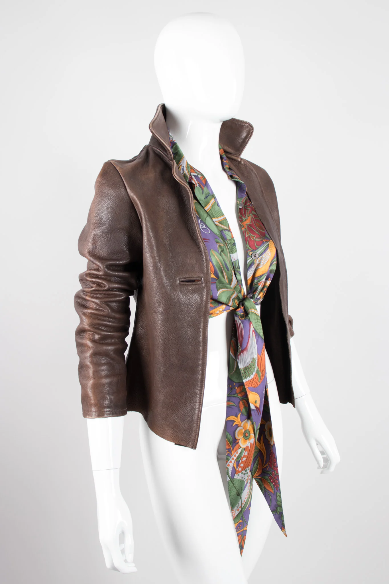 Shrunken Leather Blazer