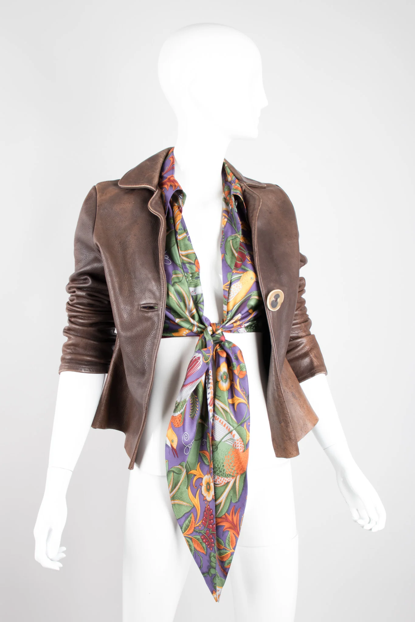 Shrunken Leather Blazer - Image 2