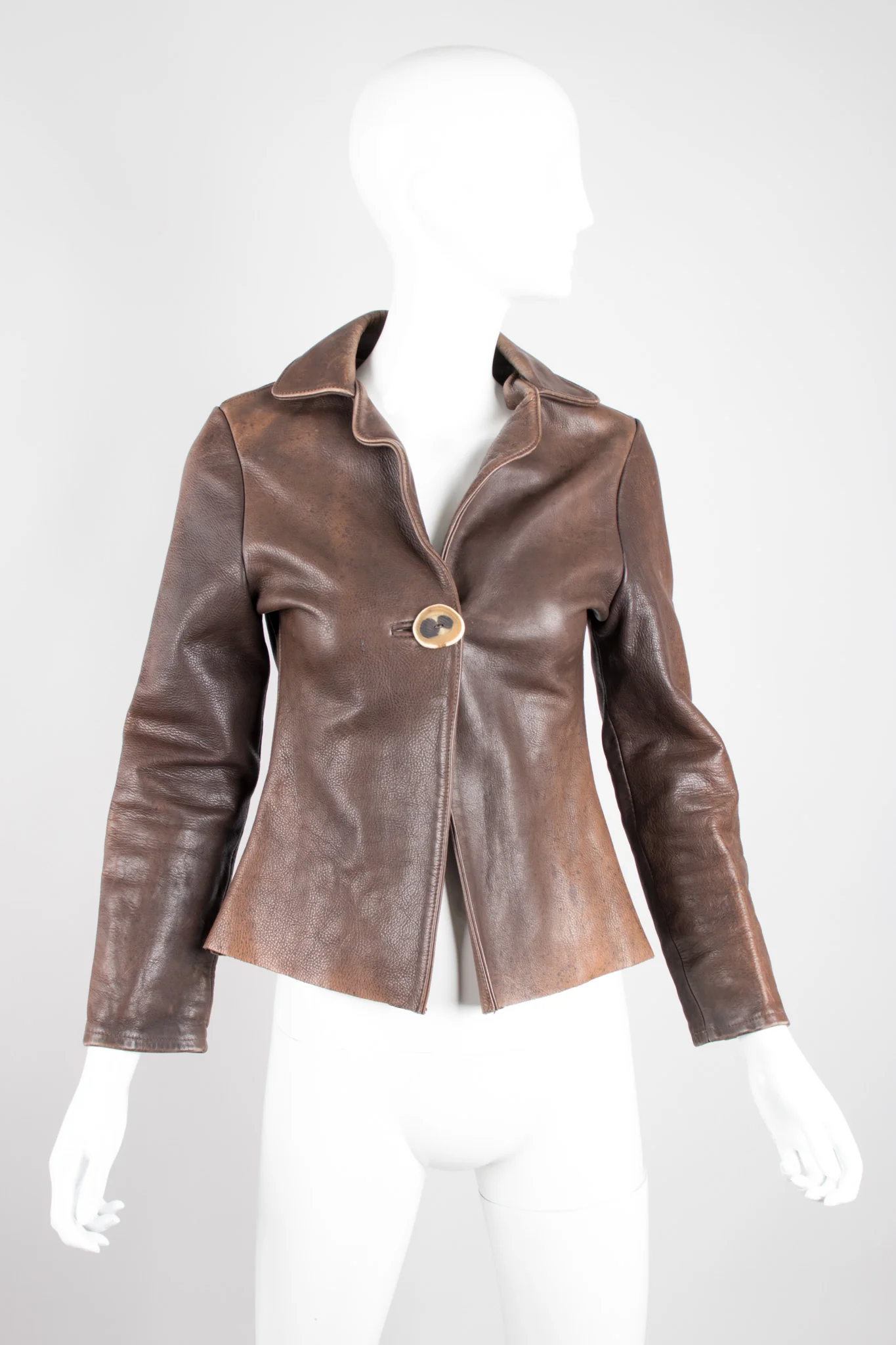 Shrunken Leather Blazer - Image 3