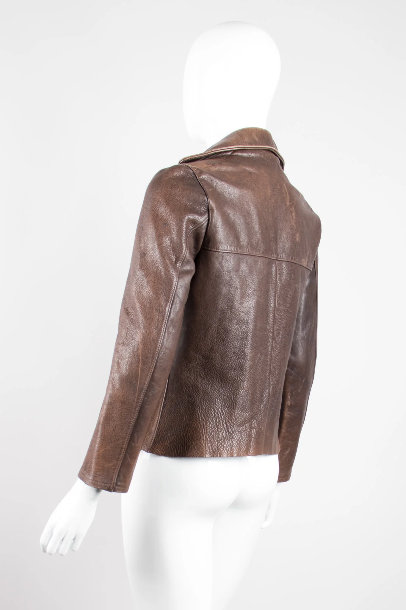 Shrunken Leather Blazer - Image 7