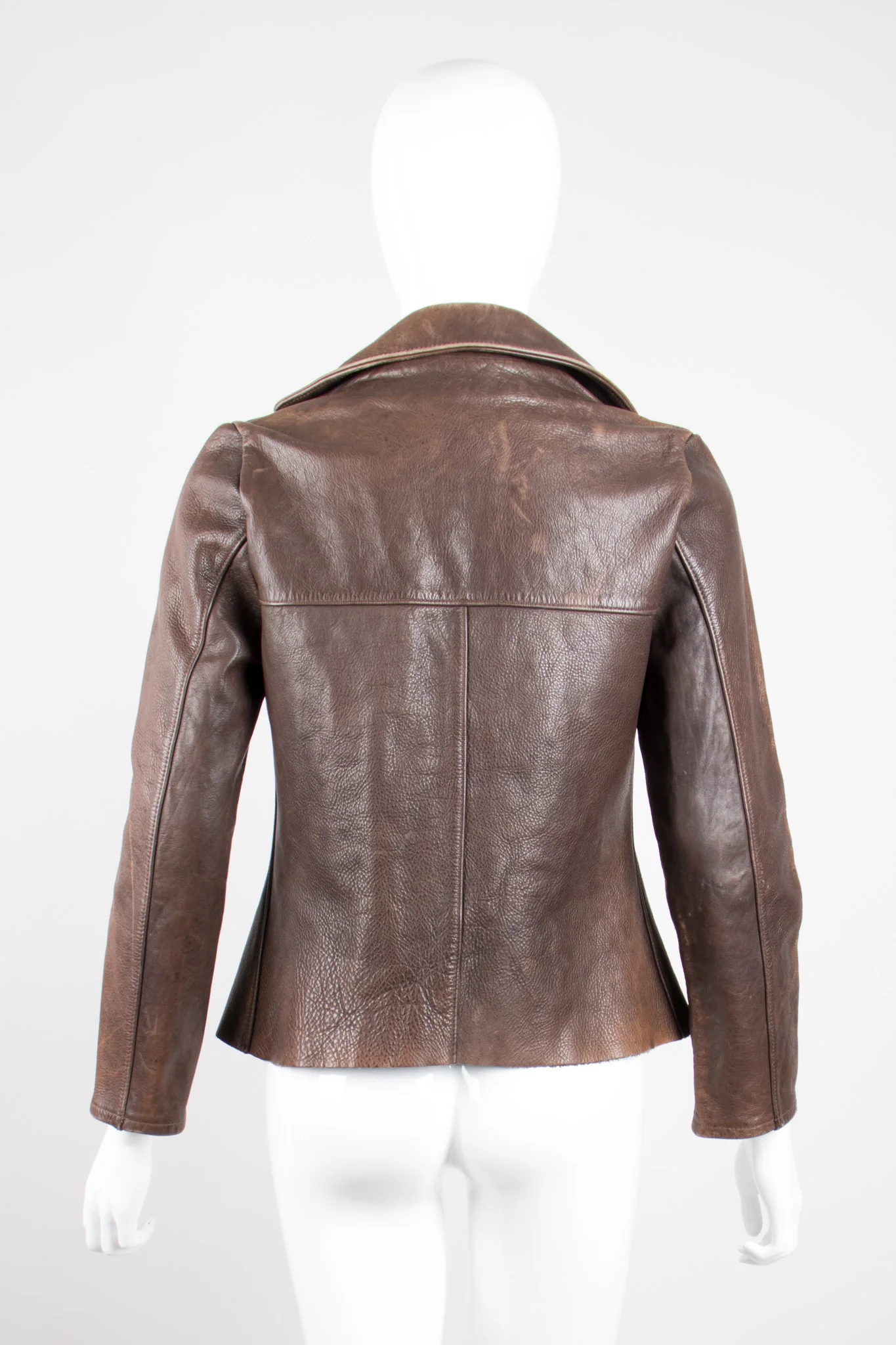 Shrunken Leather Blazer - Image 8