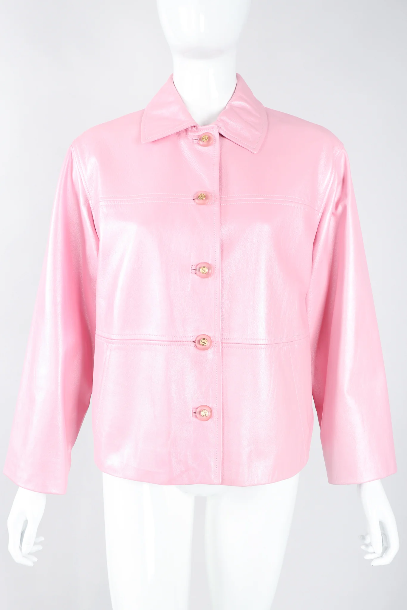 Pearlized Leather Car Coat