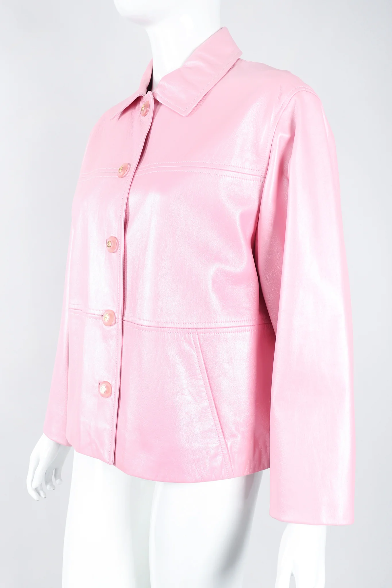 Pearlized Leather Car Coat - Image 2
