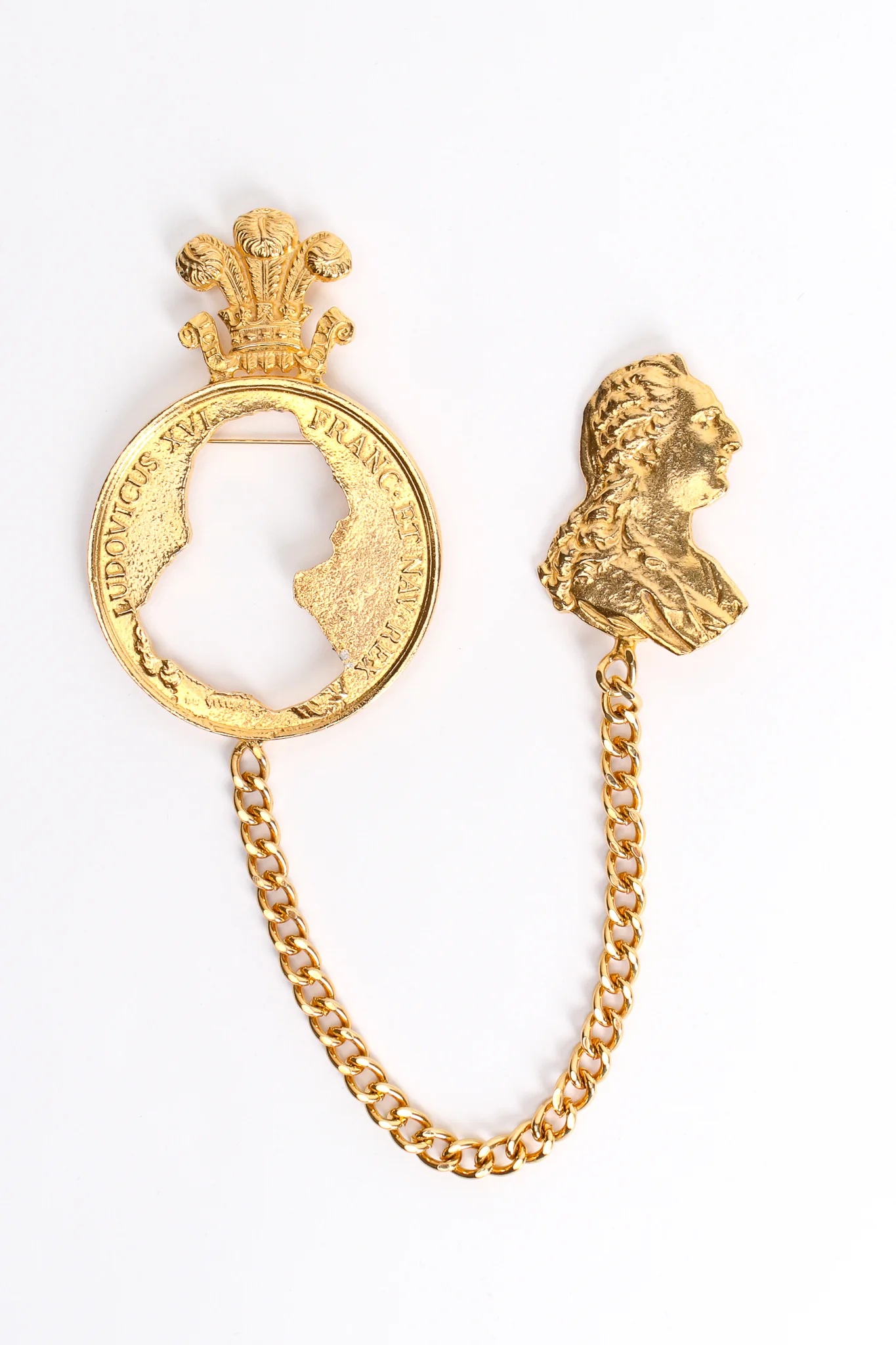 Silhouette Coin Cutout Chain Brooch - Image 5