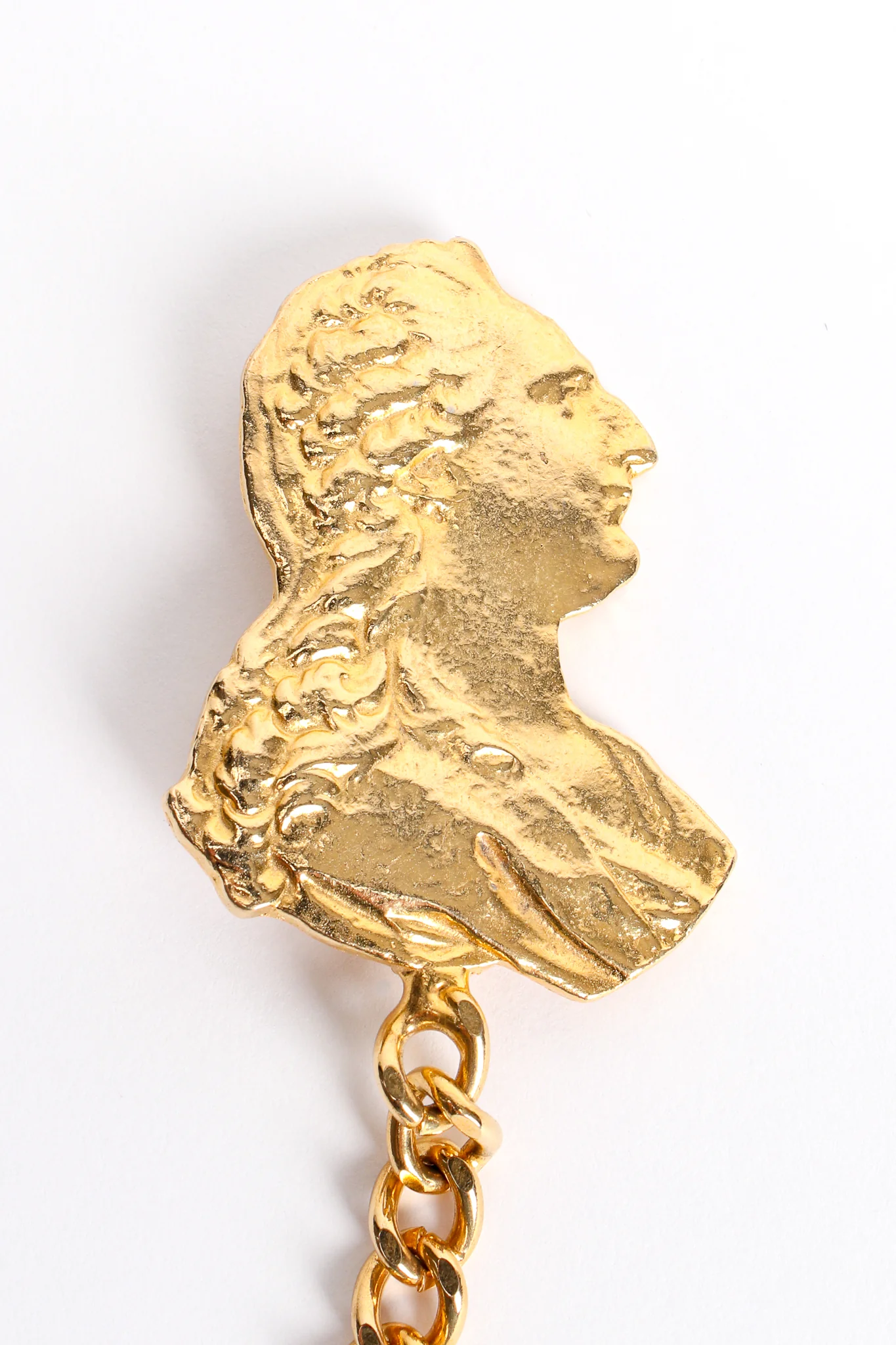 Silhouette Coin Cutout Chain Brooch - Image 8