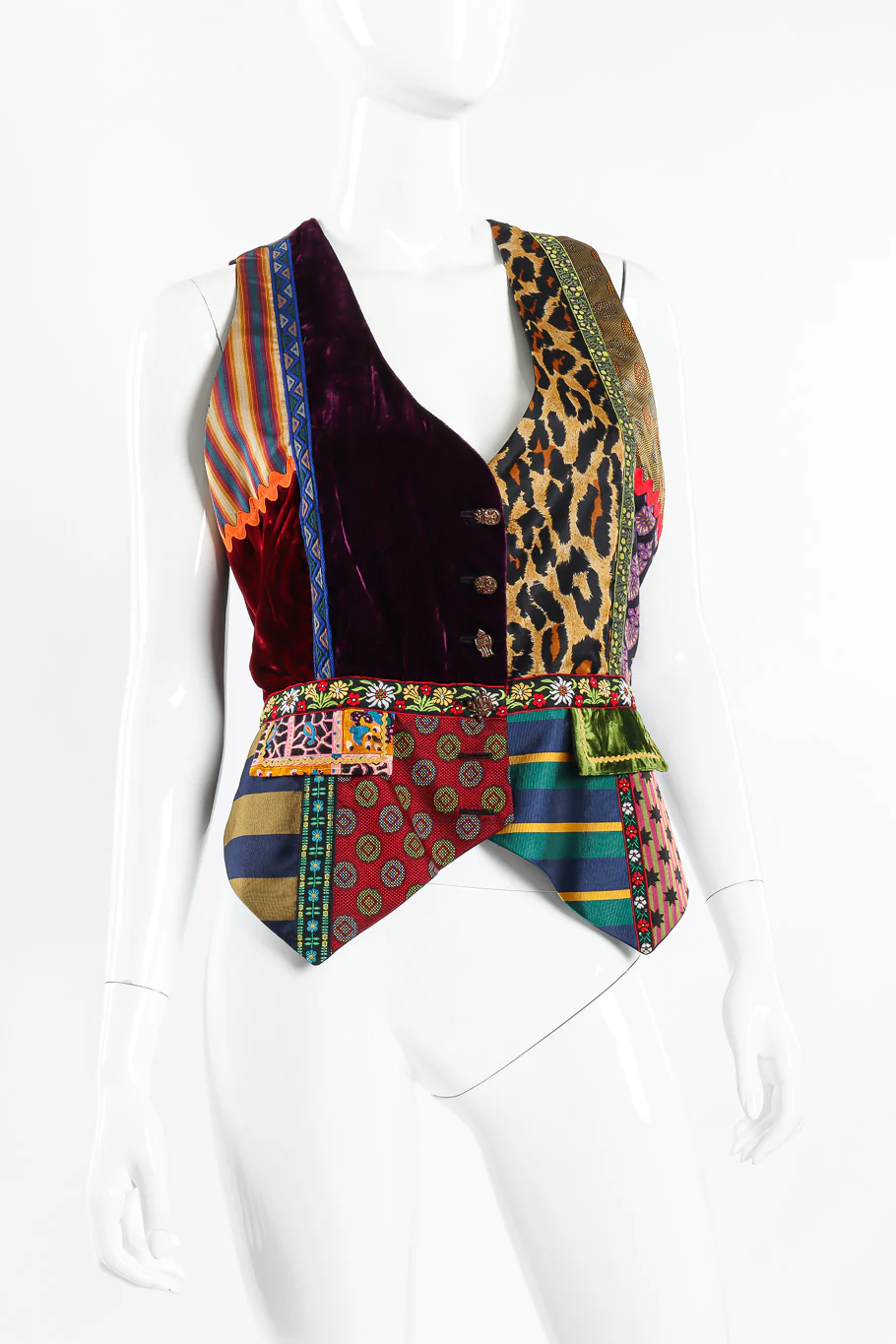 Silk and Wool Patchwork Vest - Image 2
