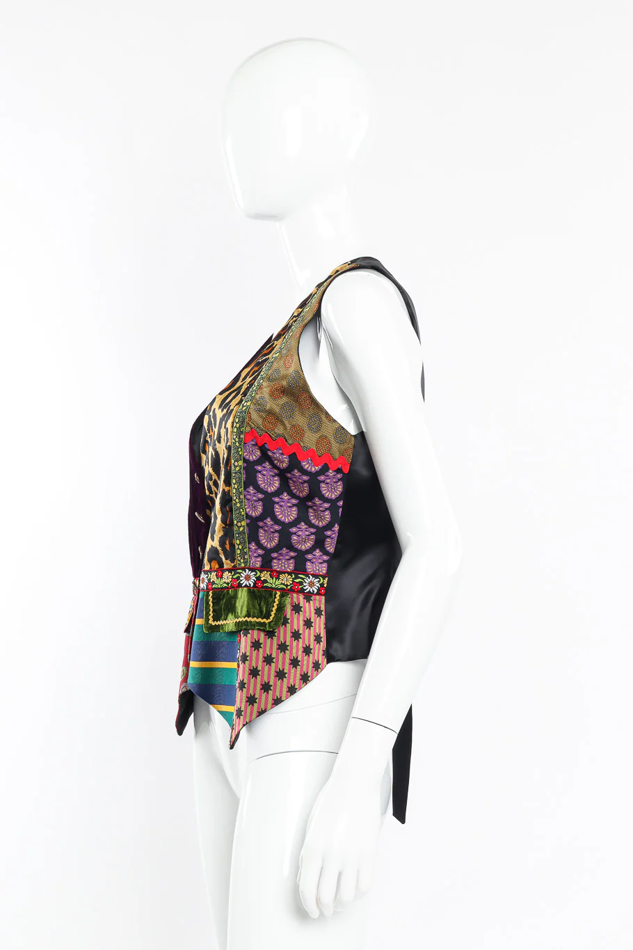 Silk and Wool Patchwork Vest - Image 3