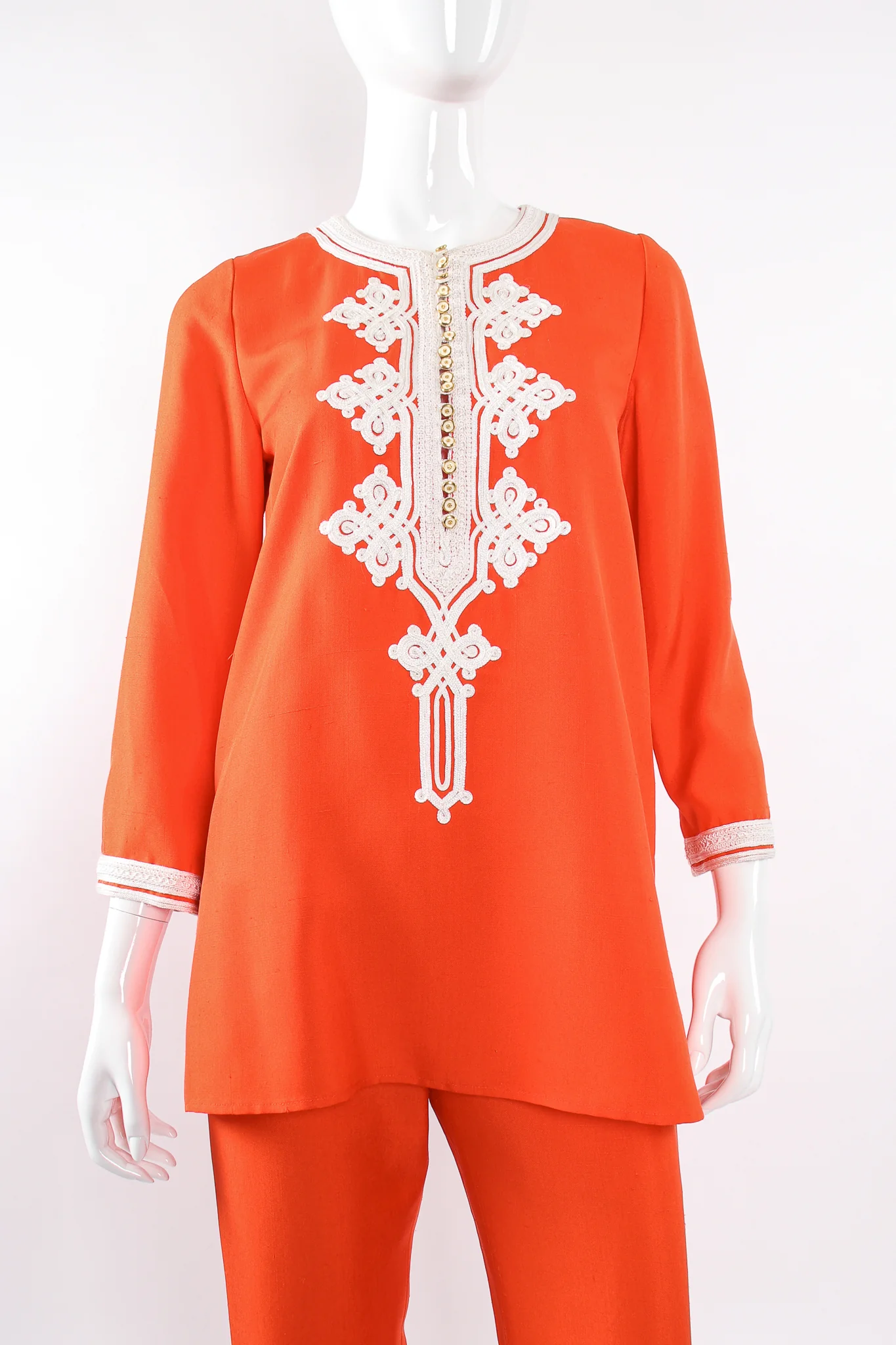 Silk Appliqué Tunic & Pant Set - Image 3