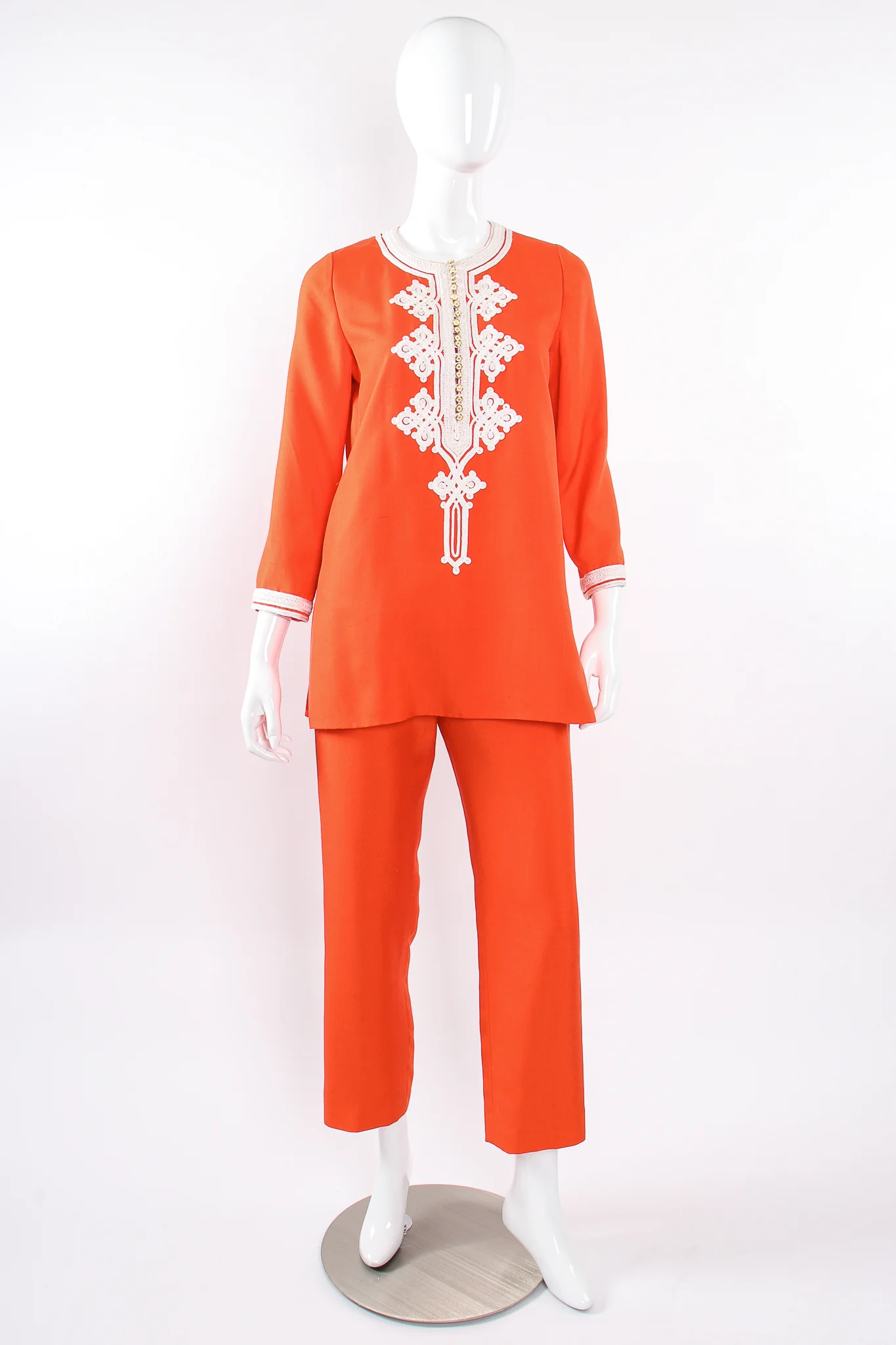 Silk Appliqué Tunic & Pant Set - Image 5