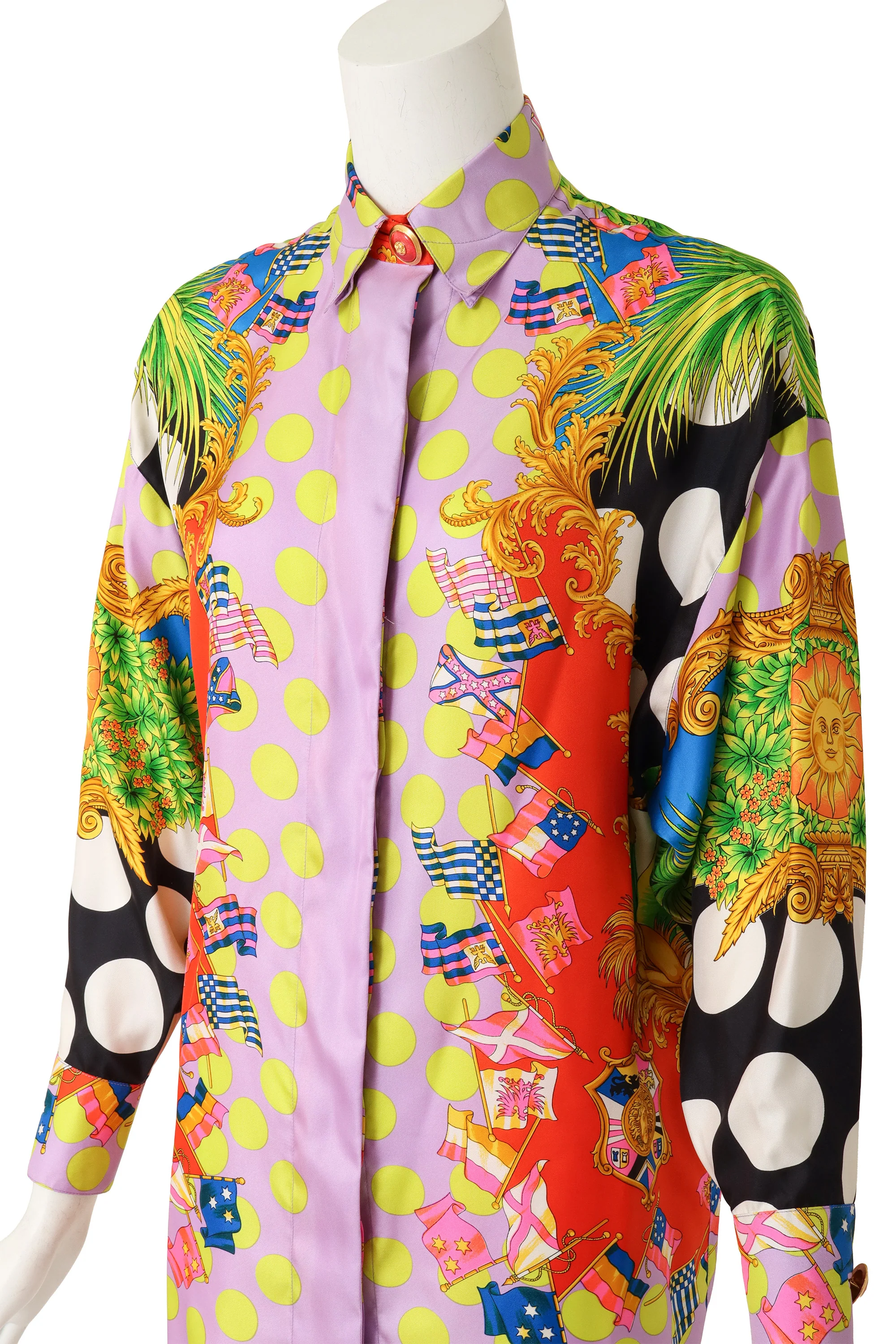 1993 S/S Baroque Miami Silk Blouse - Image 3