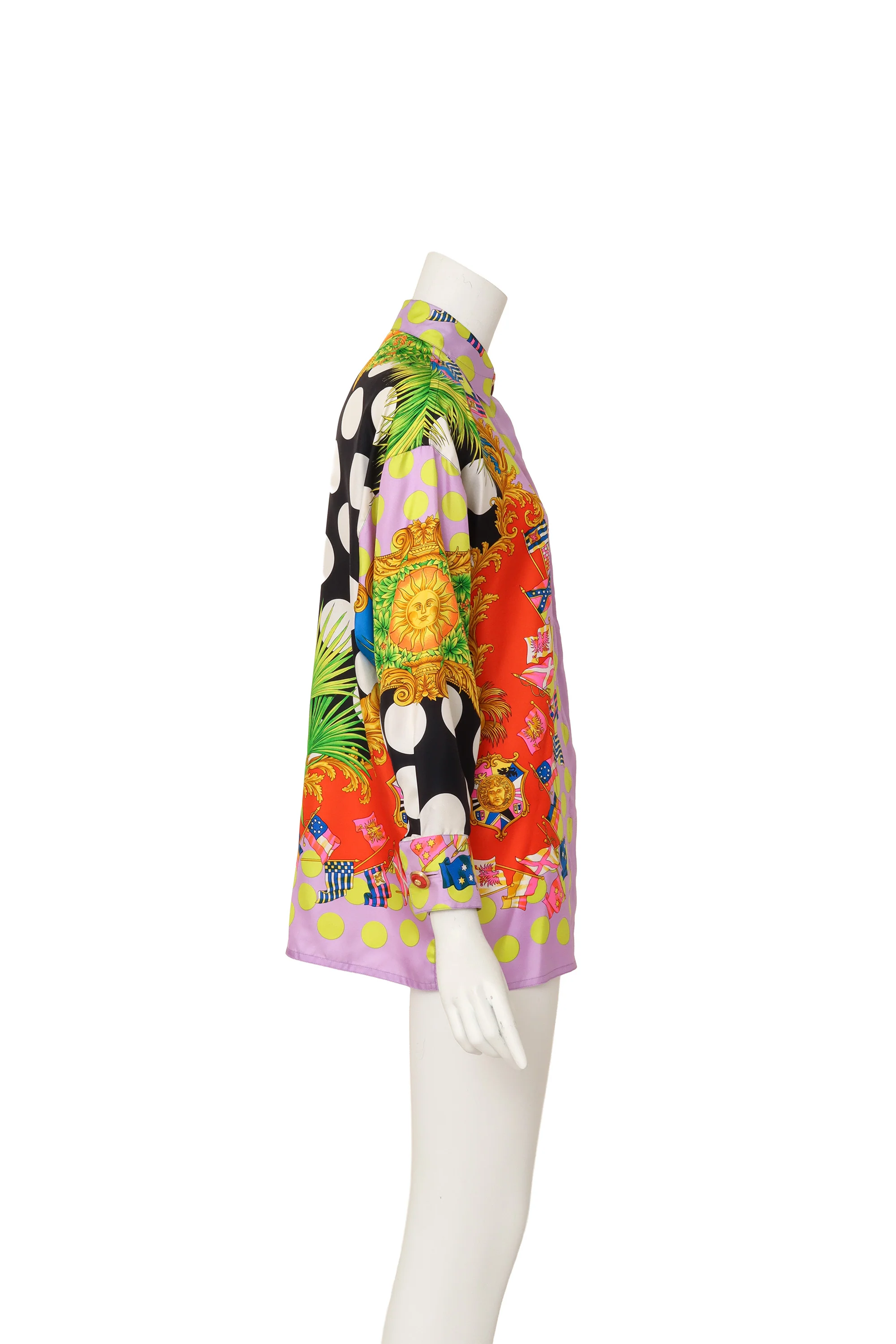 1993 S/S Baroque Miami Silk Blouse - Image 4